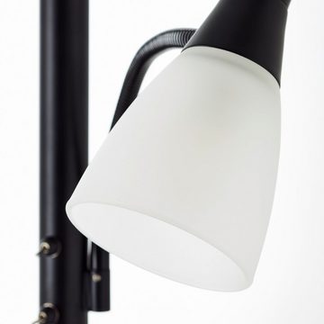 Lightbox LED Deckenfluter, LED wechselbar, warmweiß, mit einstellbarem Lesearm, 1,8 m, Ø 31 cm, E27 und E14, 470 lm