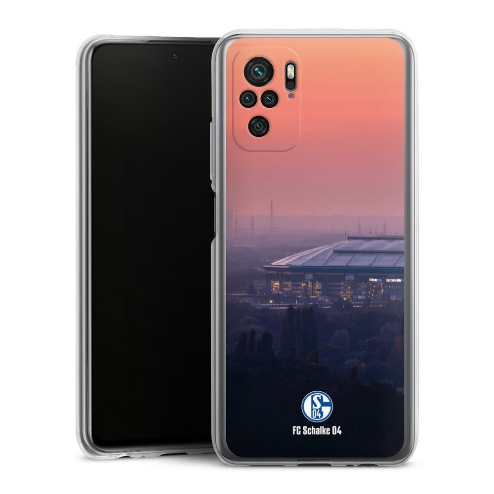 DeinDesign Handyhülle Stadion FC Schalke 04 Offizielles Lizenzprodukt Schalke 04 Stadion, Xiaomi Redmi Note 10 4G Silikon Hülle Bumper Case Handy Schutzhülle