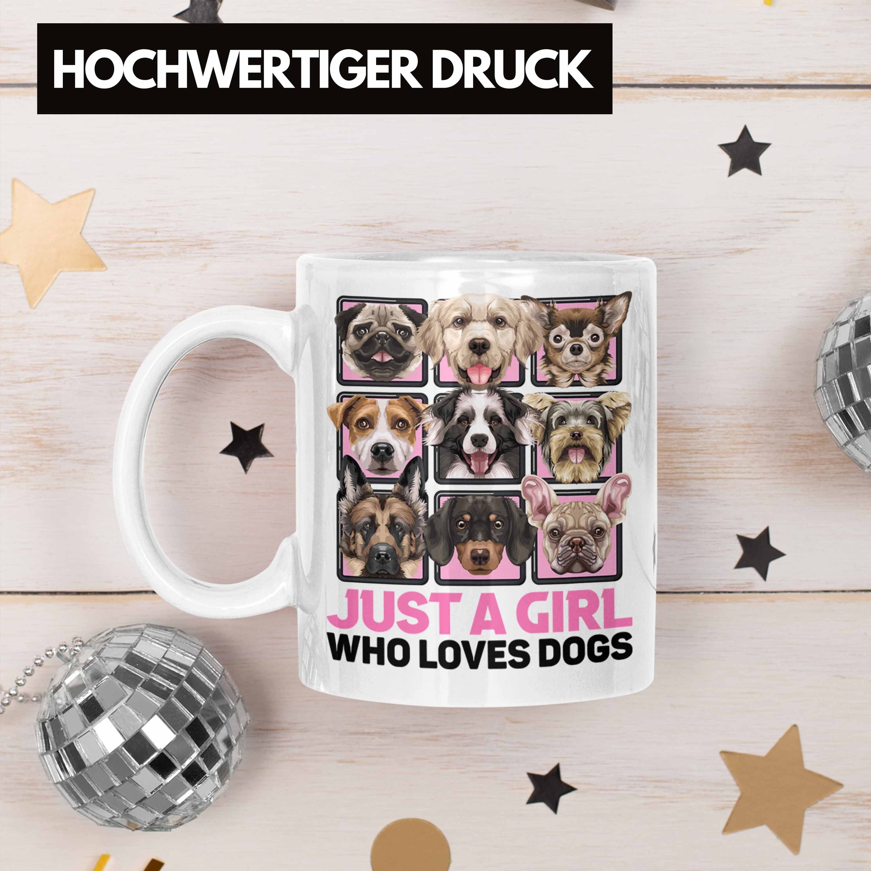 Weiss A Geschenk Girl Tasse Tasse Kaffee-Becher Hundeliebhaberin Hunderassen Trendation Just