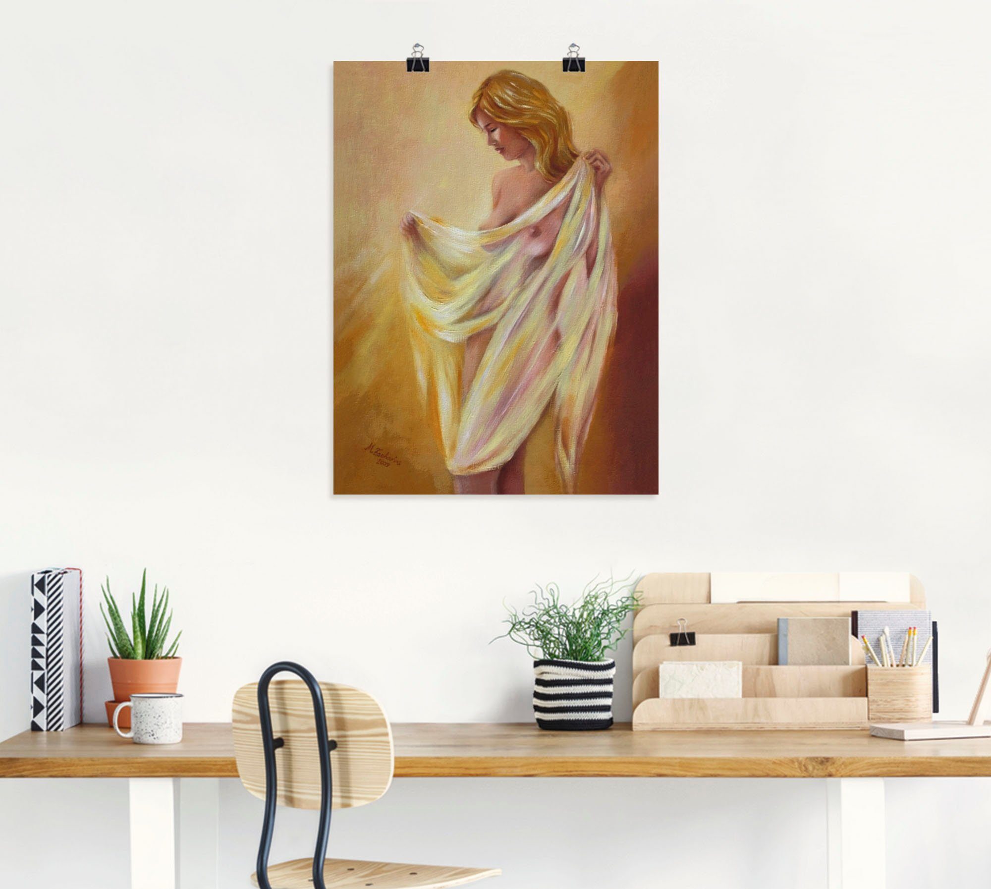 Artland Wandbild Akt mit Tuch, Frau (1 St), als Leinwandbild, Poster in verschied. Größen