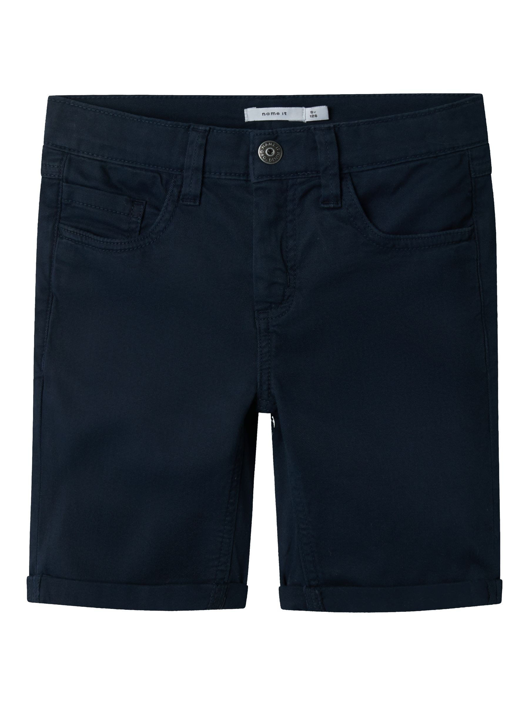 Name It Shorts Sommerliche Kurze Chino Denim Hose für Jungen (1-tlg) Baumwolle Normal Fit unifarben atmungsaktiv Reißverschluss