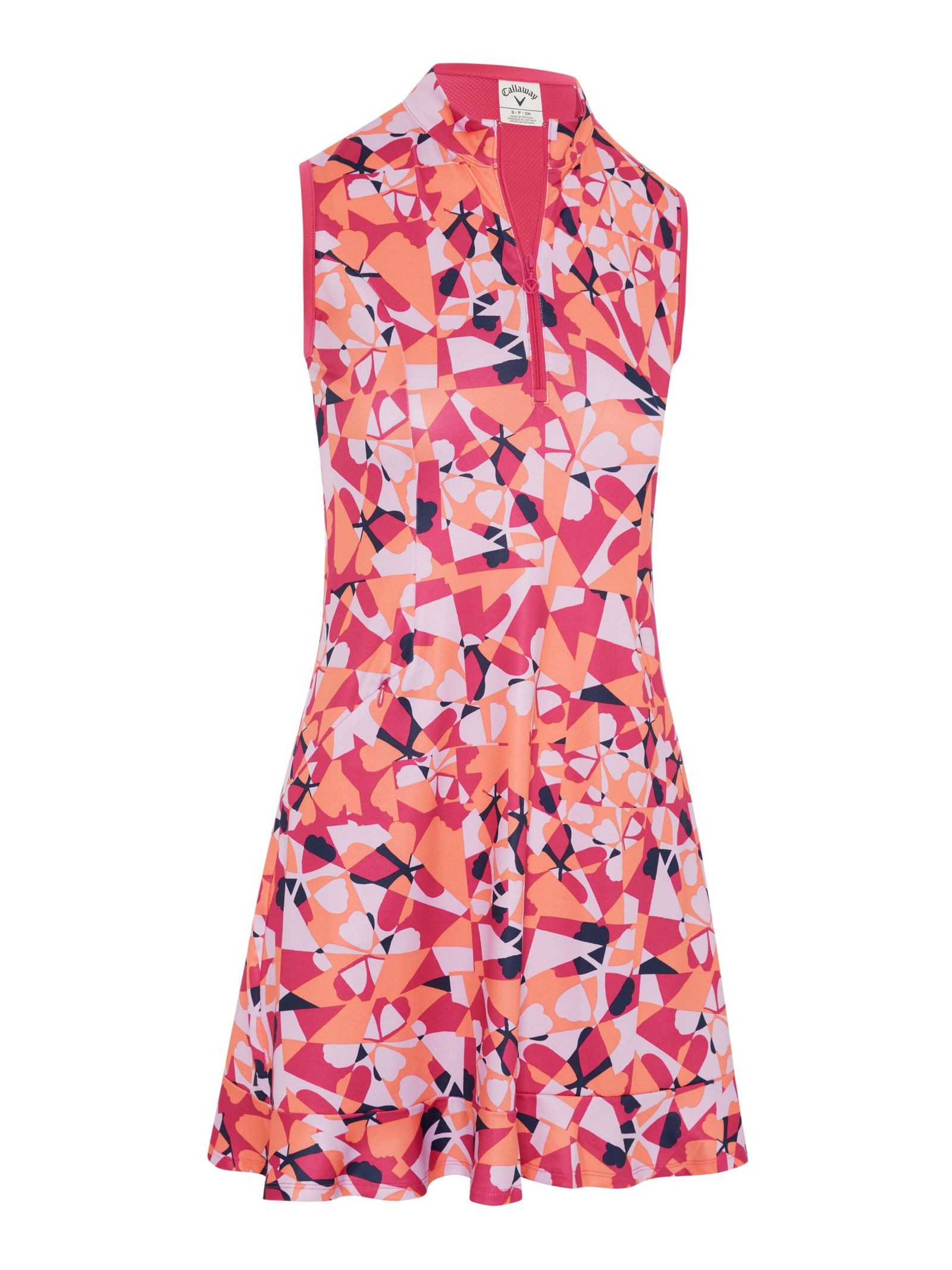Callaway Golfrock Callaway Geometric Floral Print Flounce Golf Dress Damen S (1-tlg) UV-Schutz,Stretch
