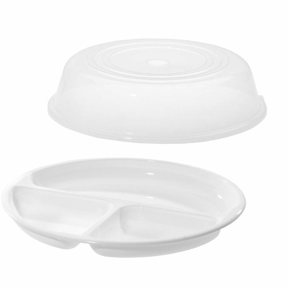 WESTMARK Mikrowellenbehälter Set, 2tlg., Menüteller und Abdeckhaube, ø je 25 cm, Kunststoff, PP, Temperaturbeständig von -20 °C bis + 90 °C, BPA-frei