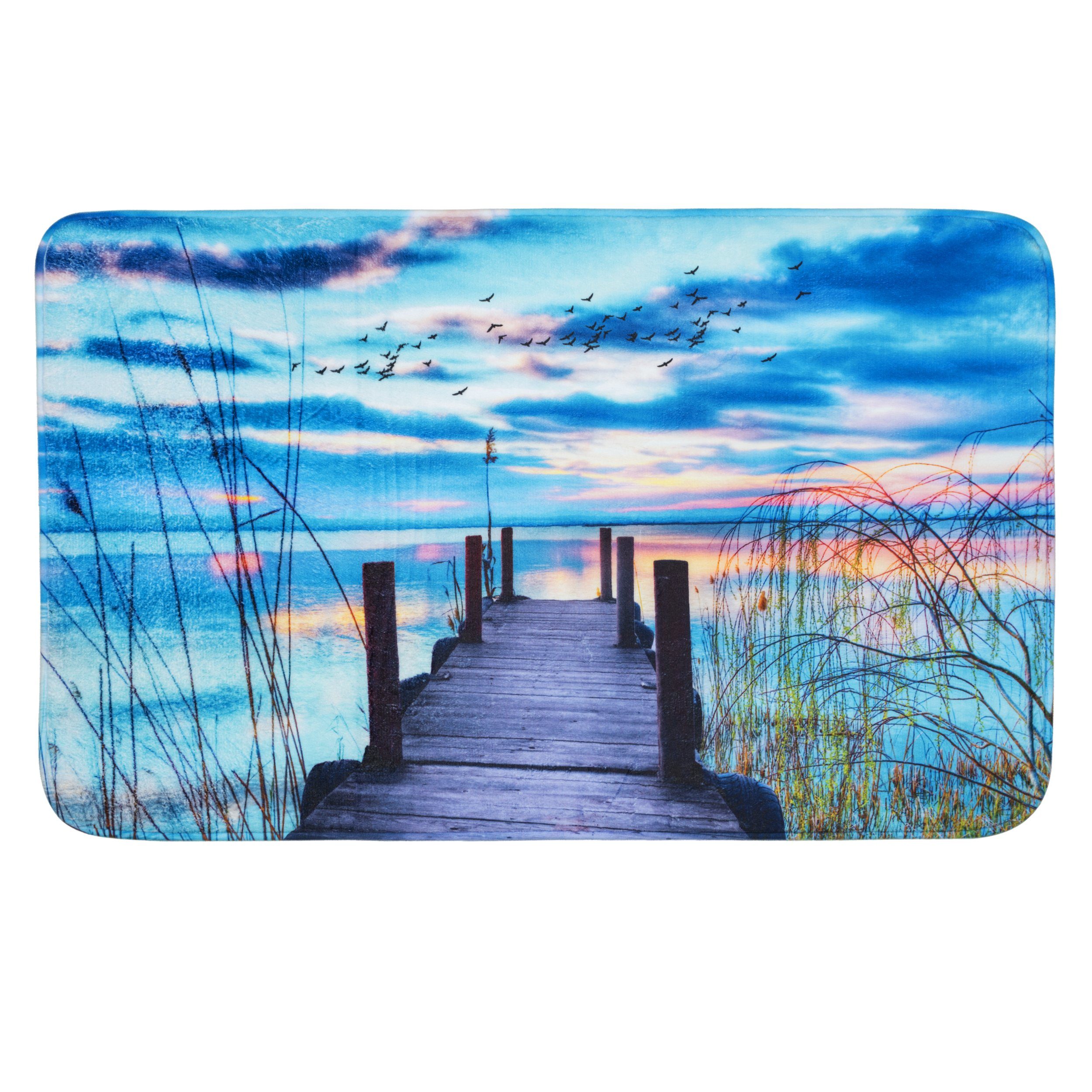 Sanilo Badematte Sunset, rutschhemmend, waschbar, schnelltrocknend, Polyester, rechteckig, sehr weich, hochwertig & modern, 50 x 80 cm oder 70 x 110 cm
