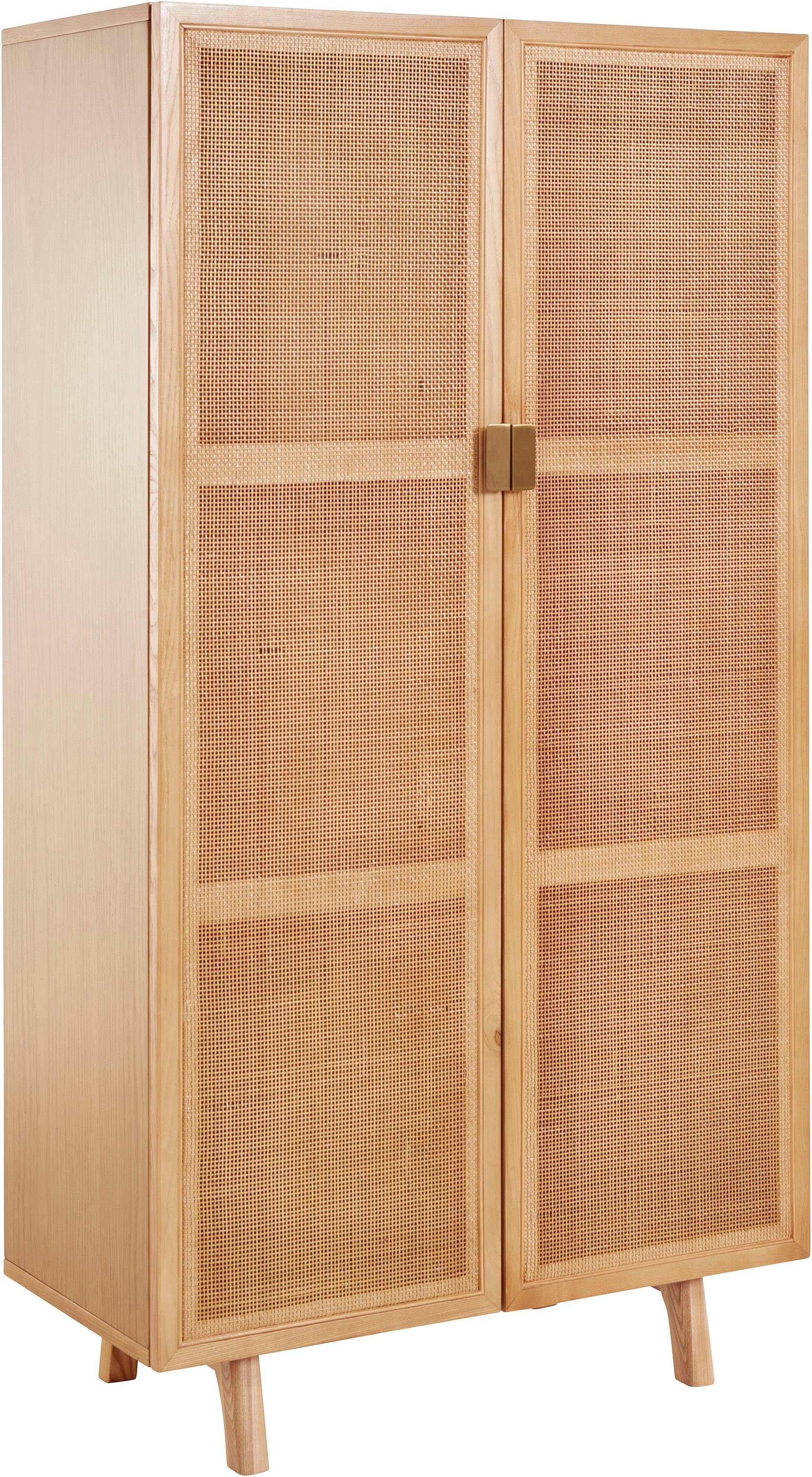 LeGer Home by Lena Gercke Highboard, Mit Rattan Einsatz, 3 Innenfächer, tei günstig online kaufen