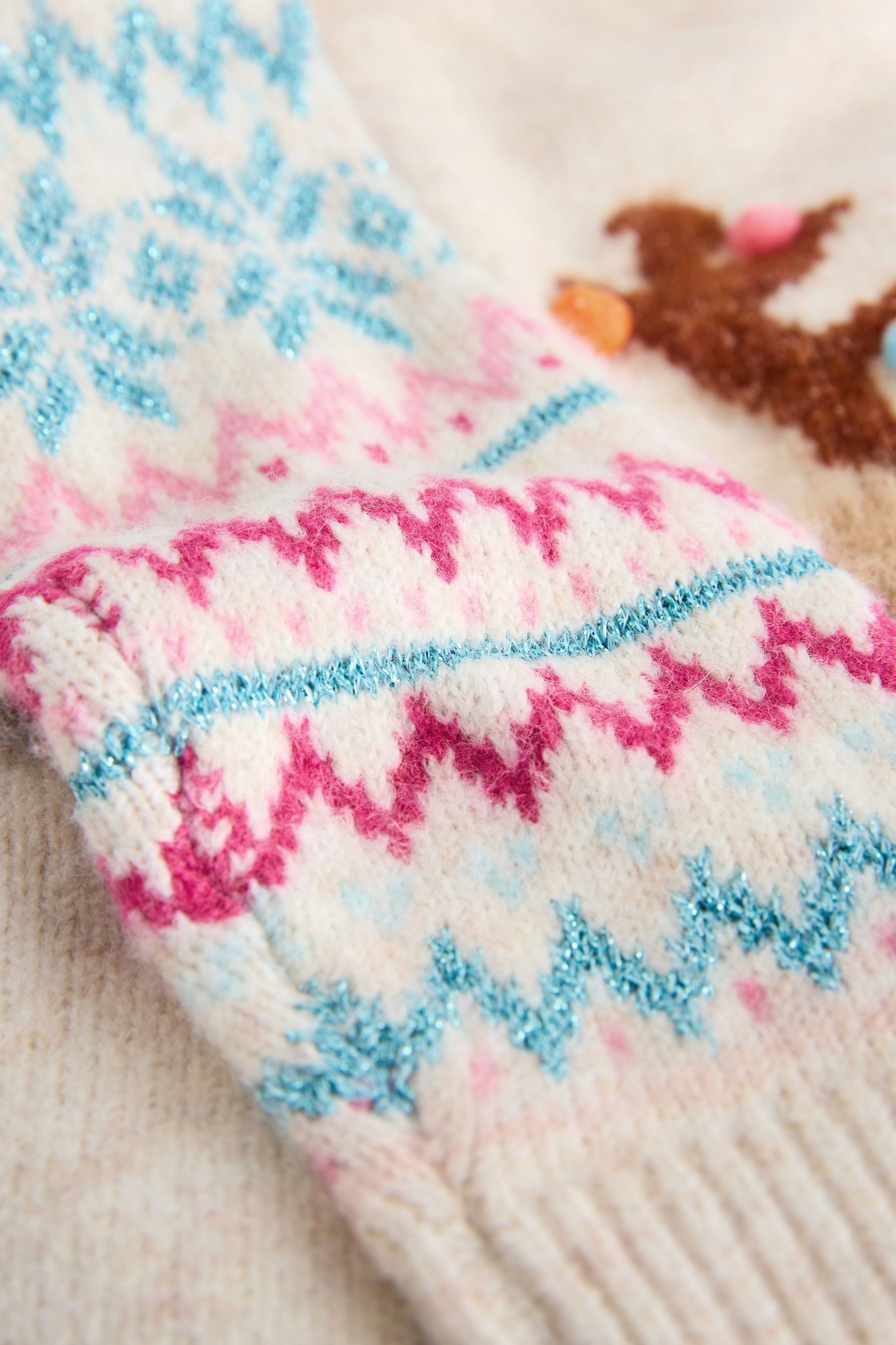 Next Strickpullover Pullover mit Weihnachtsfiguren (1-tlg)