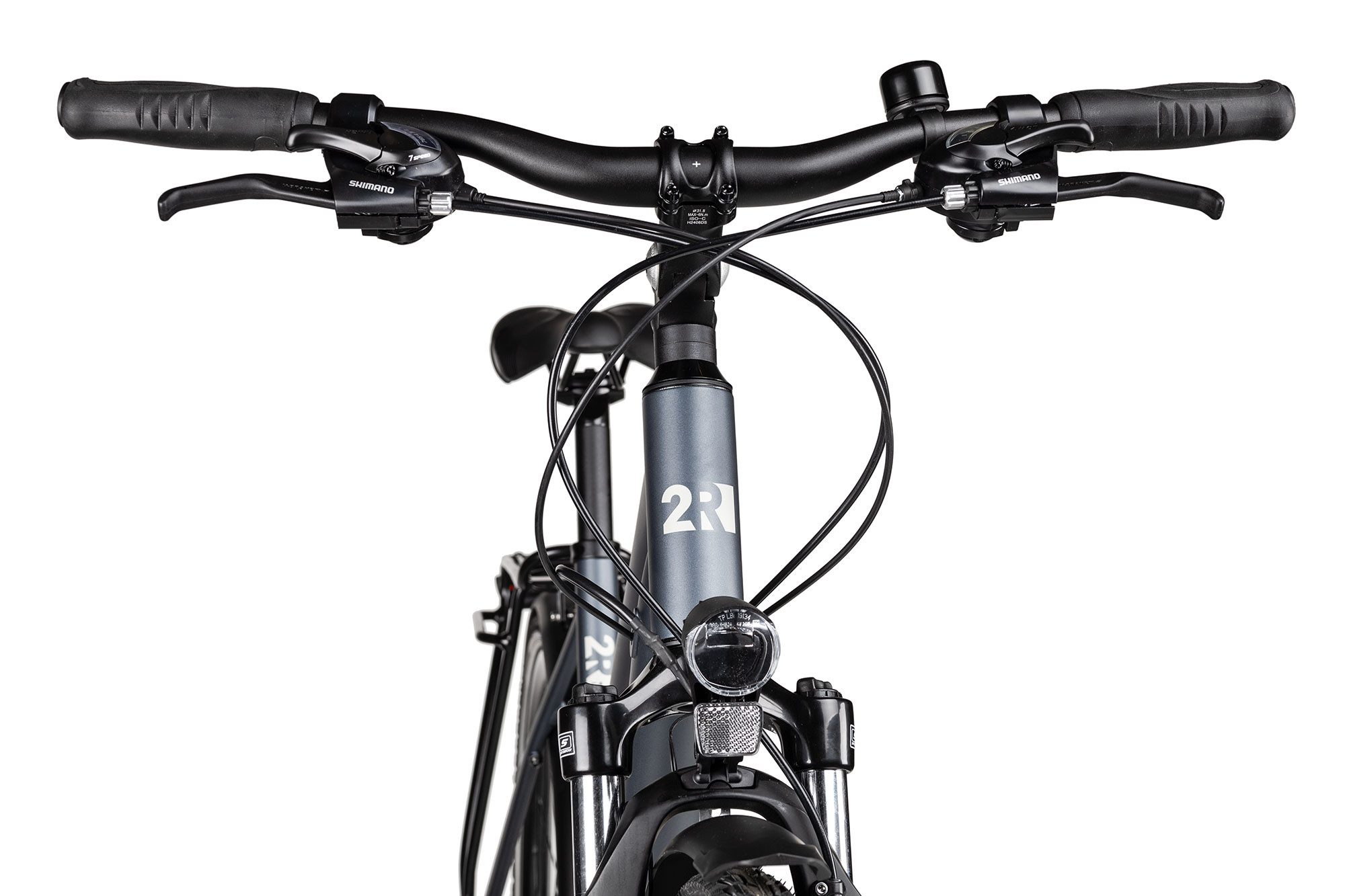 2R Manufaktur Trekkingrad TRS GO Trapez, 21 Gang Shimano Tourney RD-TY300-7 Schaltwerk, Kettenschaltung, Shimano Tourney Kettenschaltung schwarz/grau