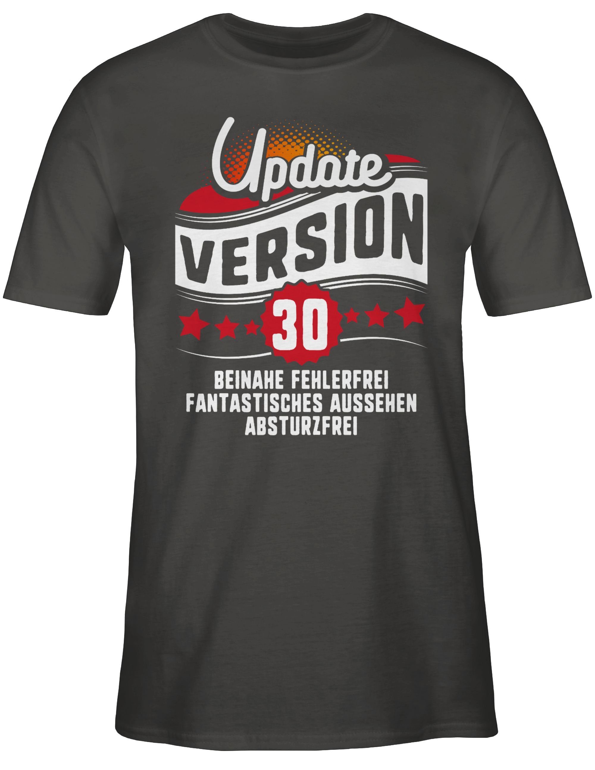 Shirtracer T-Shirt 3 Geburtstag 30. Dreißigster Update Version Dunkelgrau