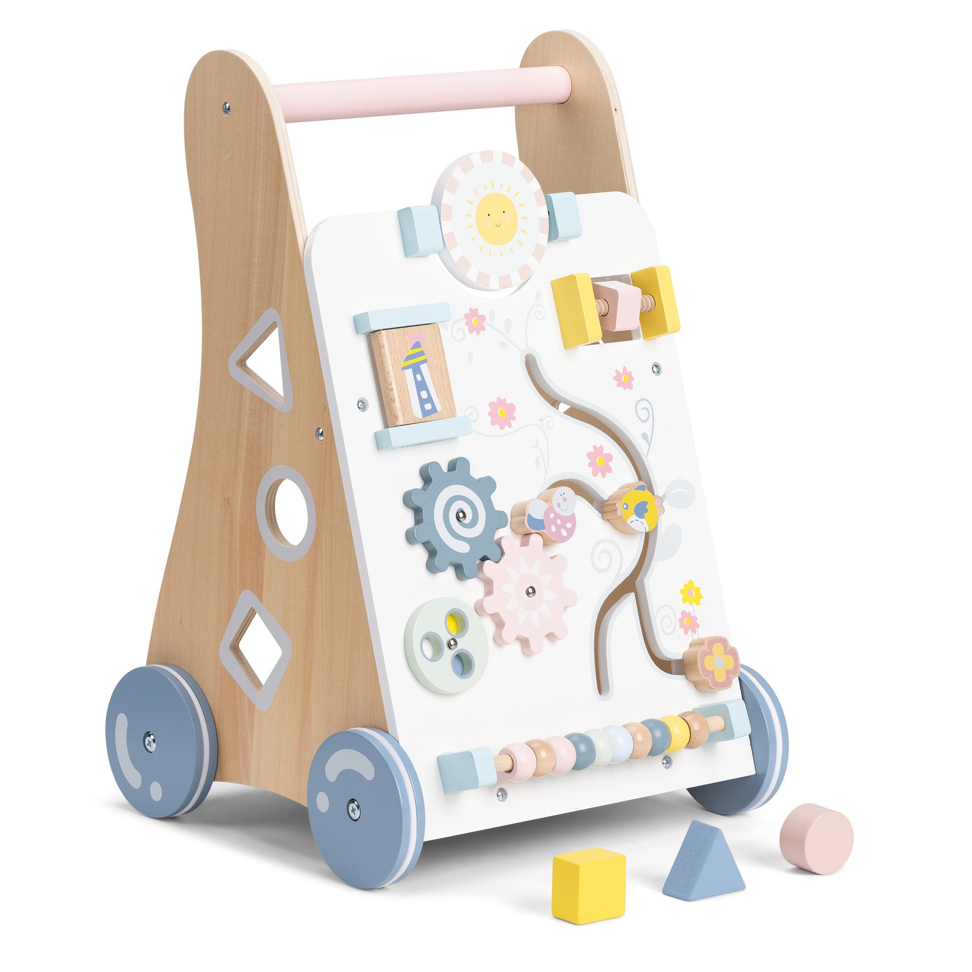 Navaris Lauflernwagen Lauflernwagen Baby Activity Wagen - Holzspielzeug ab 12 Monaten, (1-tlg)