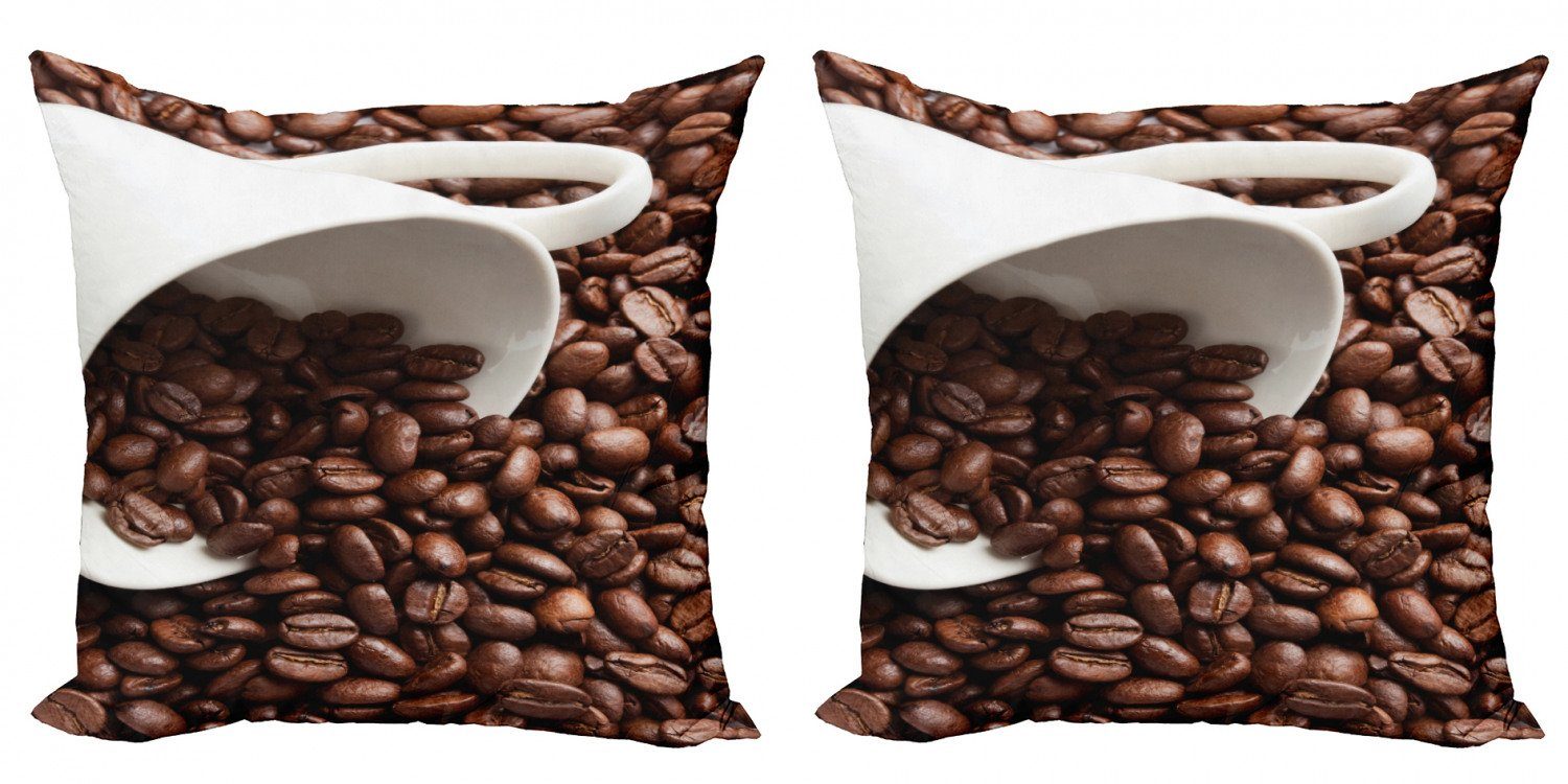Kissenbezüge Modern von Digitaldruck, Bohnen (2 Accent Kaffee Cup Stück), Abakuhaus Natürlich einem Bild Doppelseitiger in