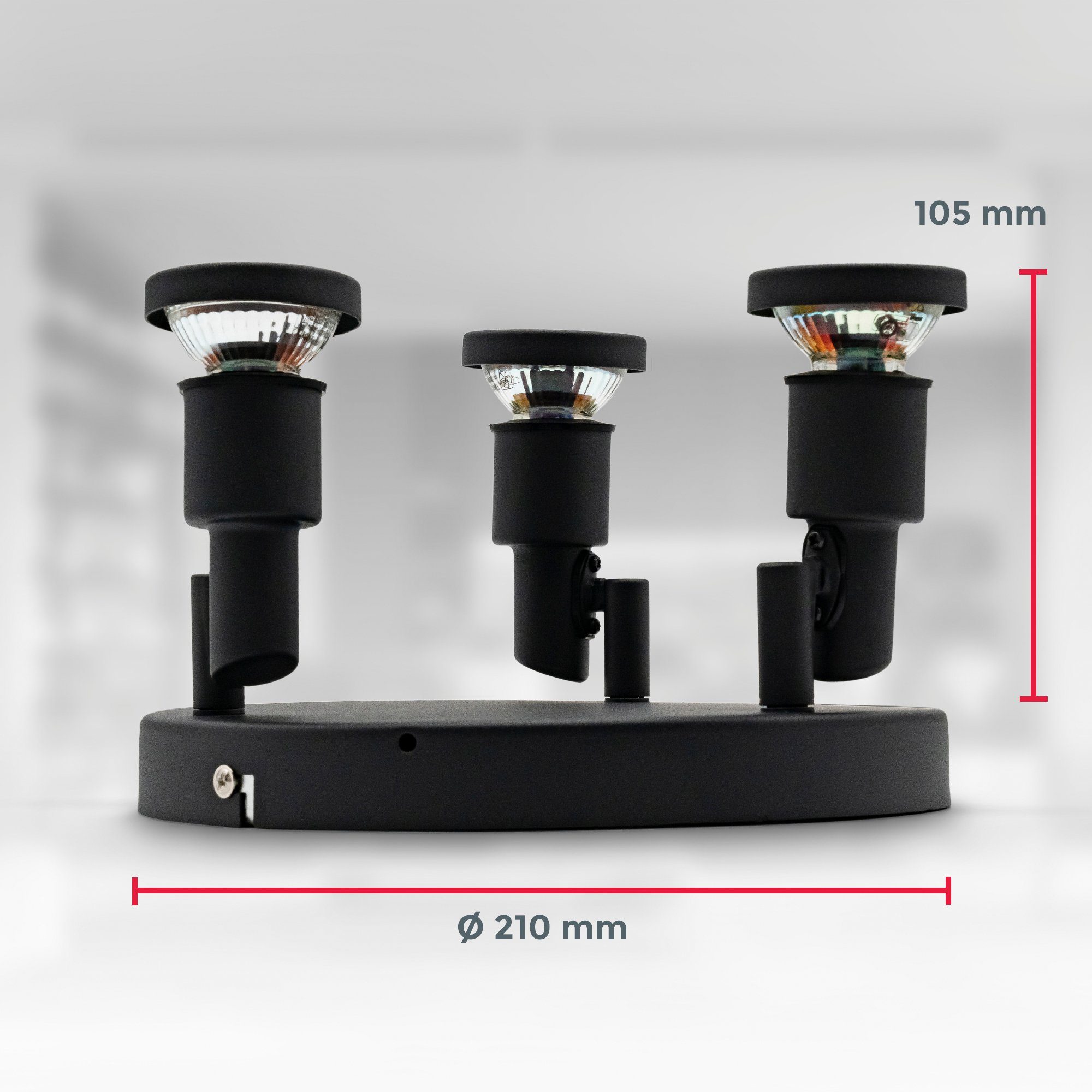 LED Schwenkbar, 3x GU10, 400Lm, Bad-Deckenleuchte, Spritzwasserschutz 5W, Inkl. Licht, LED B.K.Licht IP44 und Deckenspots BK_DS1550 Dreh- Warmweiß, 3.000K 3x Warmweißes wechselbar, 3x