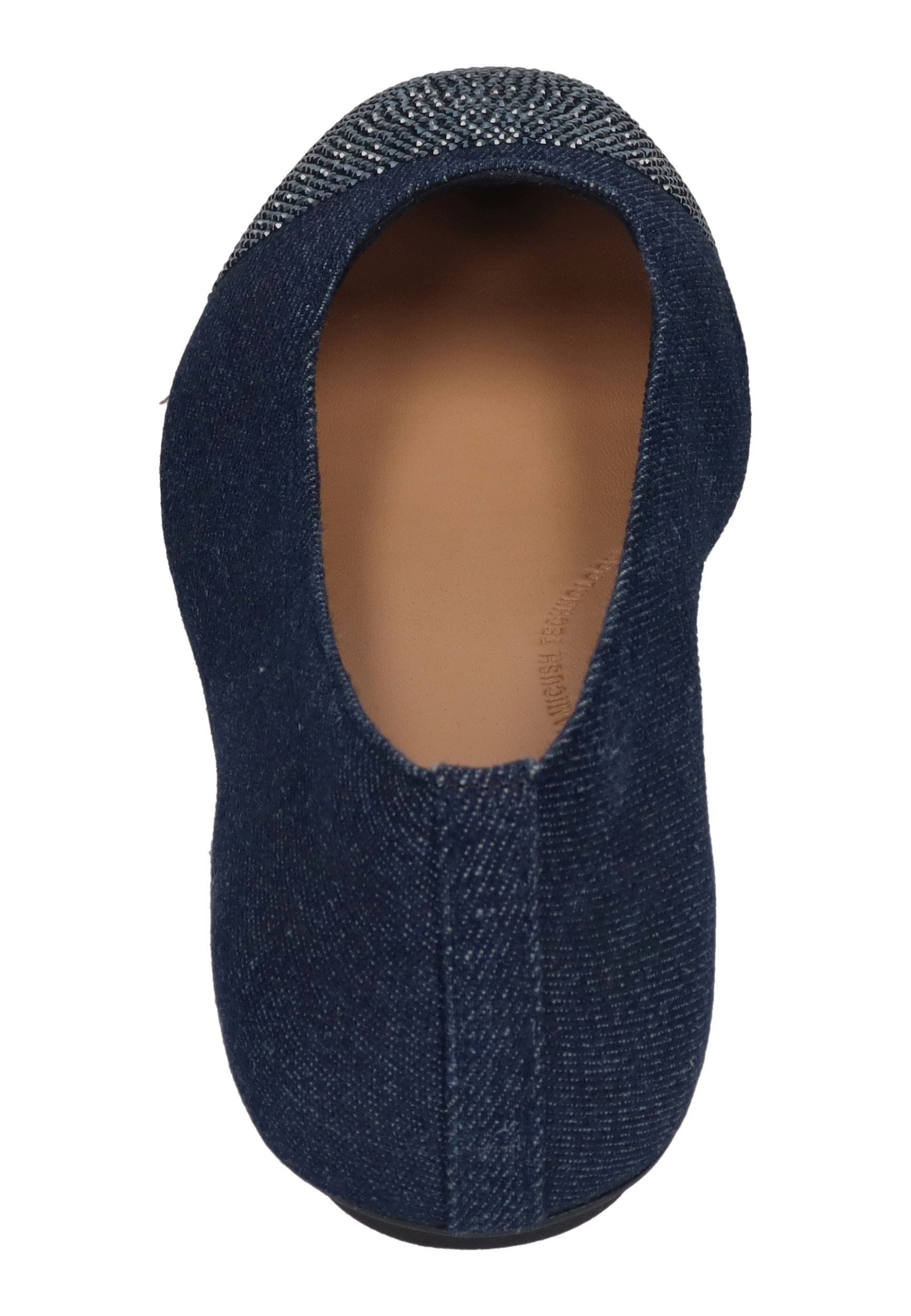 Fitflop DELICATO CRYSTAL CAP-TOE DENIM BALLET FLATS Ballerina Dark Denim – Bild 5 von 5