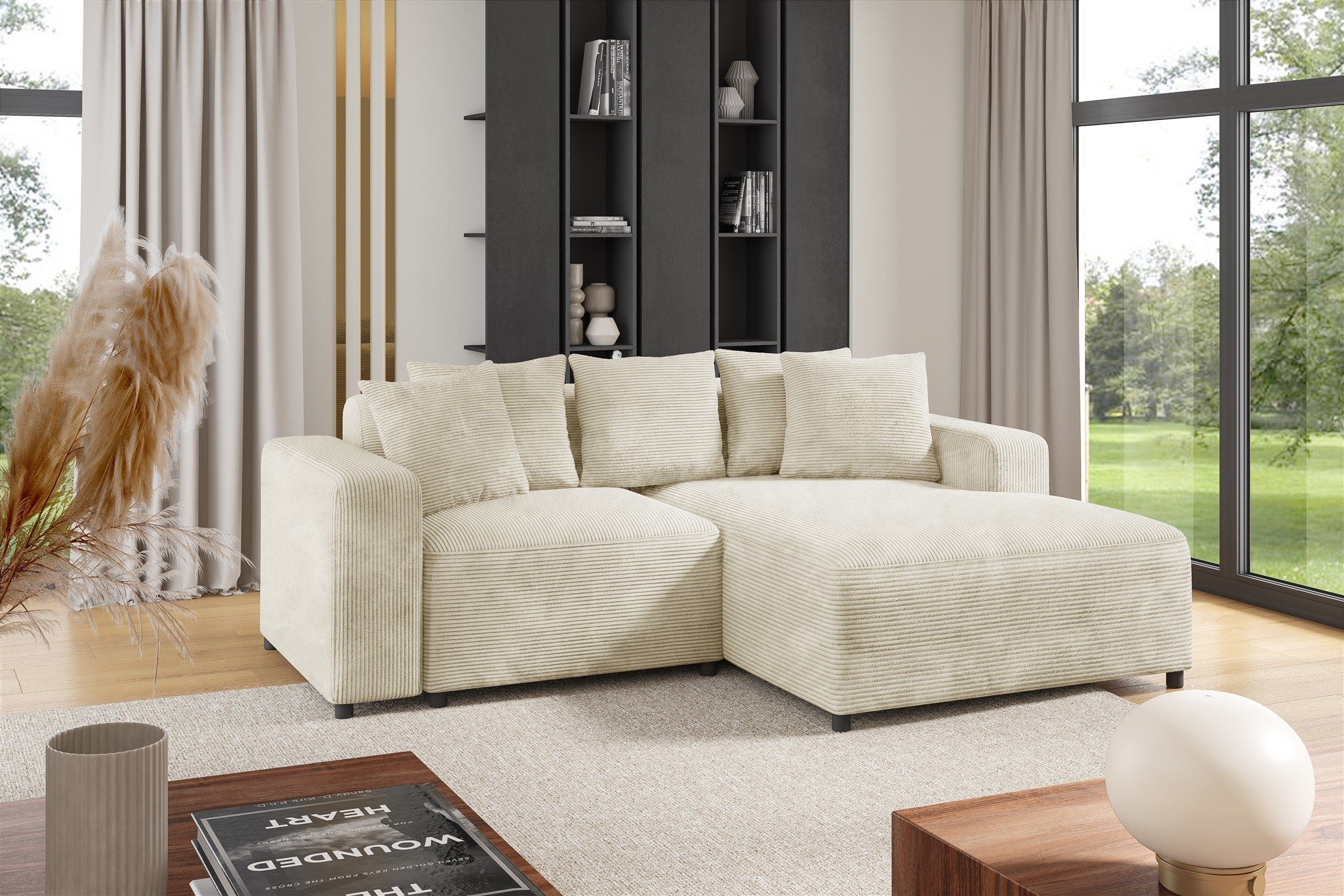 Ecksofa Designersofa FUN AROA XS in Cordstoff Poso