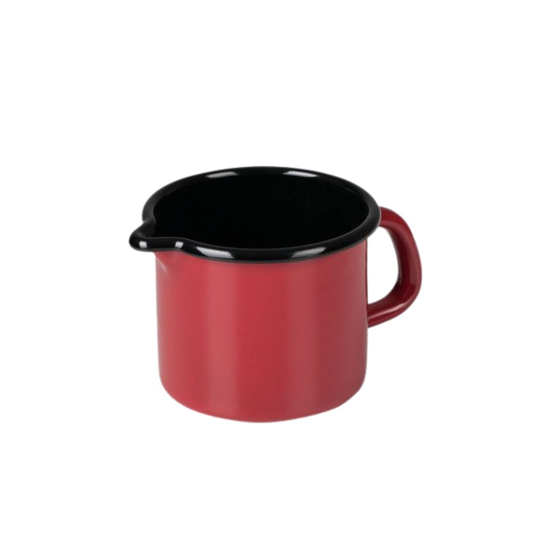 Riess Milchtopf Classic Rot Schnabeltopf 0,5 l, Emaille