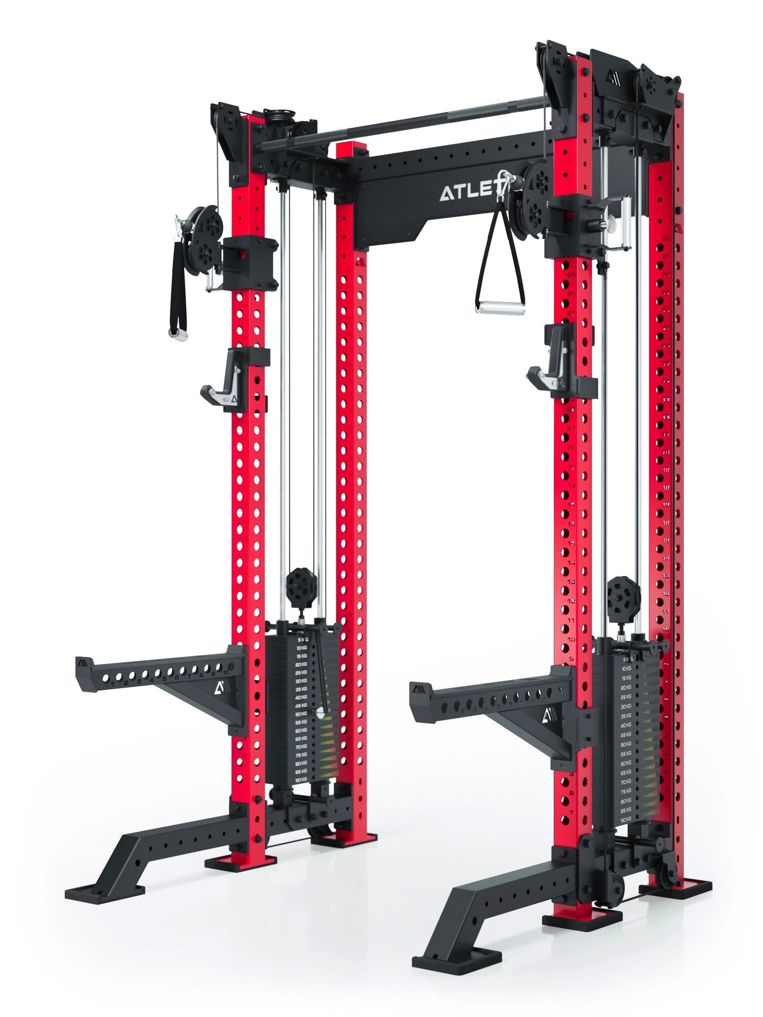 ATLETICA Power Rack R8 Bradley Kurz, 180kg Weight Stack, Sportscar Red, Power Rack
