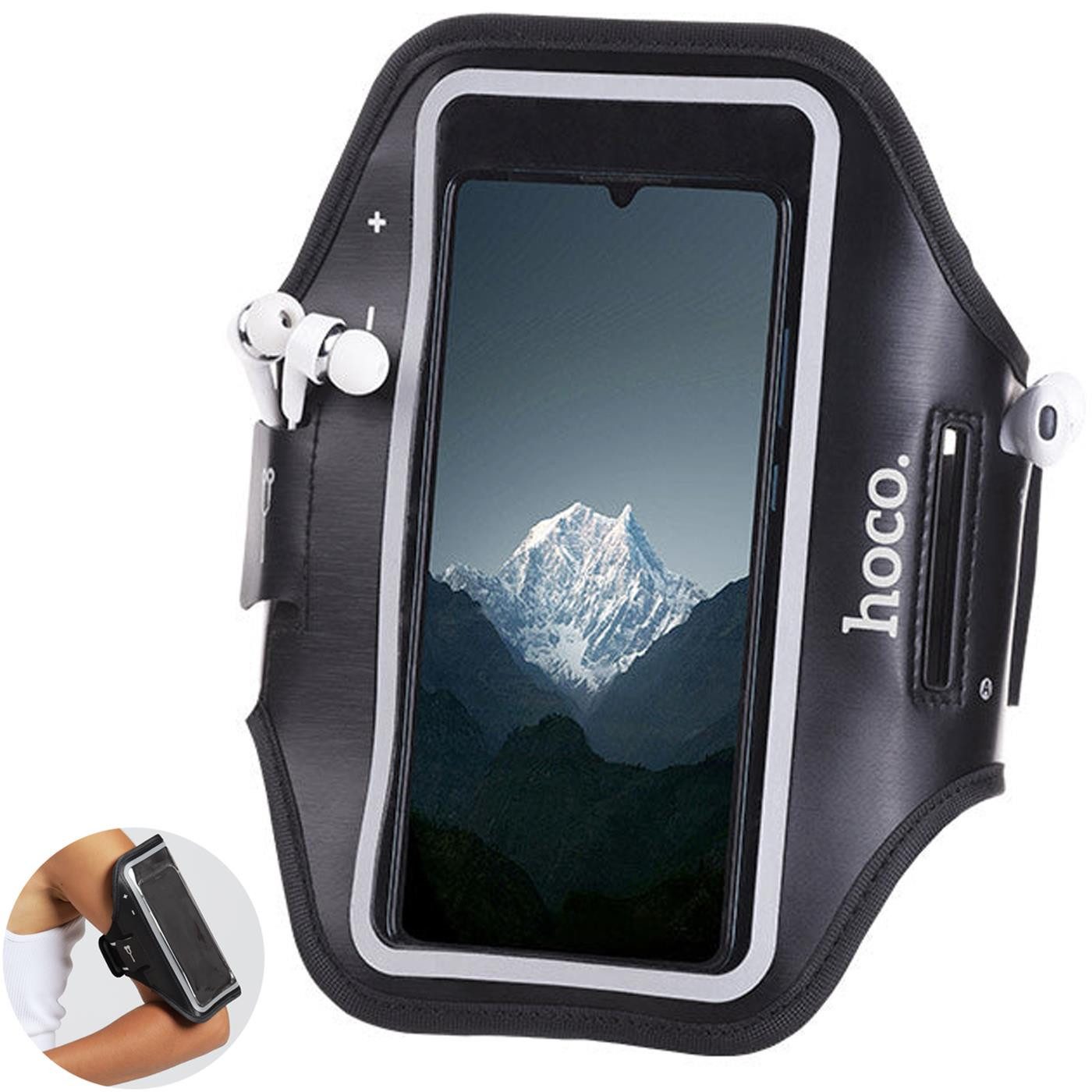 hoco. Handyhülle BAG01 Sport Armband Handy Arm Tasche für Smartphone bis 6,5 Zoll, Laufarmband für Jogging Fitness & Outdoor wetterfest Wasser geschützt