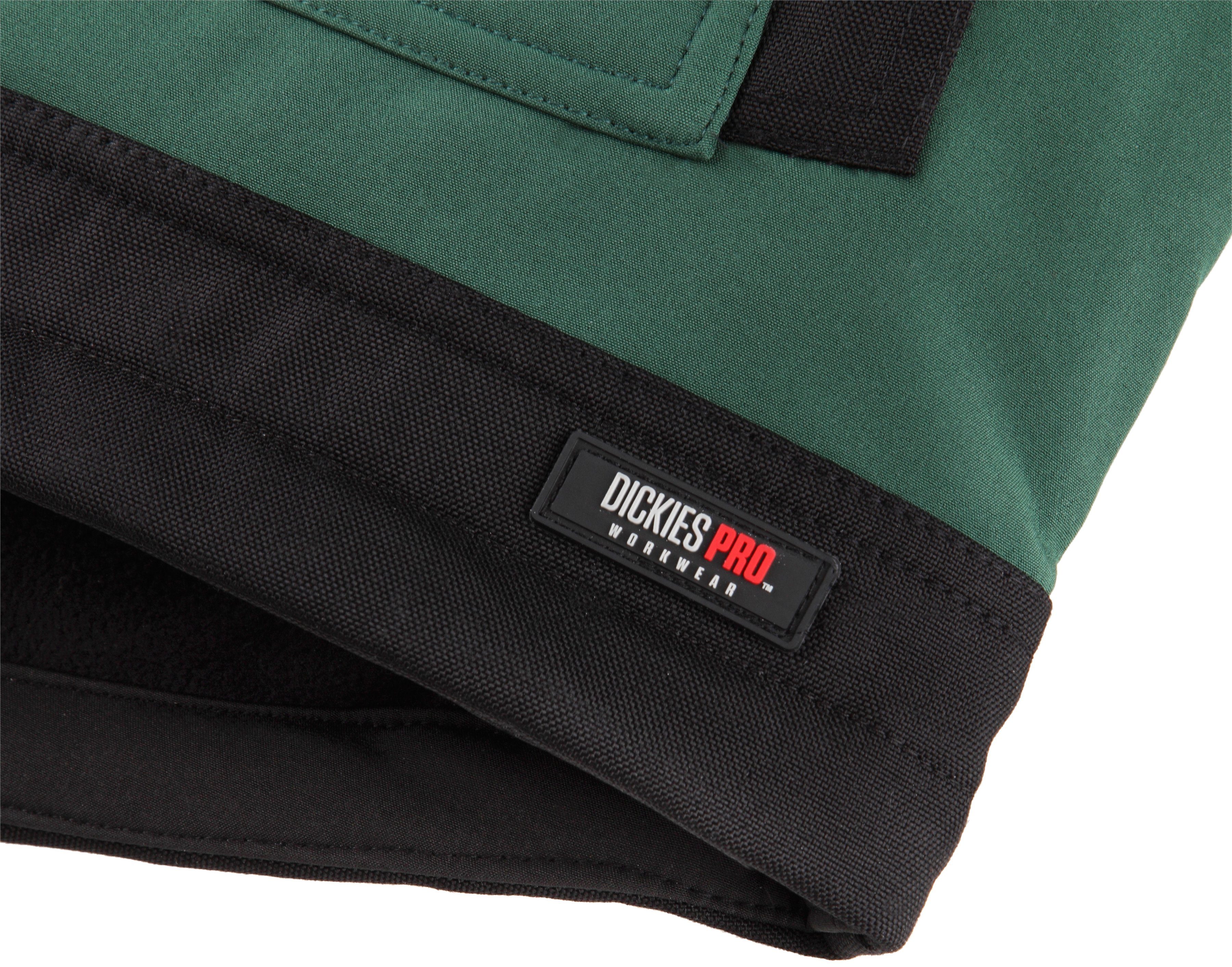 Softshelljacke, Bundweite Pro Arbeitsjacke grün-schwarz Dickies justierbar