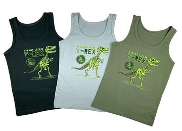 LOREZA Unterhemd 5er Set Jungen Unterhemden - T-Rex - Bunt (Spar-Packung, 5-St)