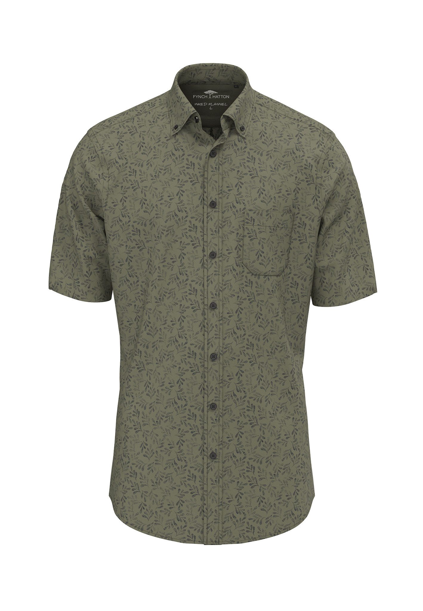 FYNCH-HATTON Businesshemd Inked Cotton Prints, Kent, 1/2