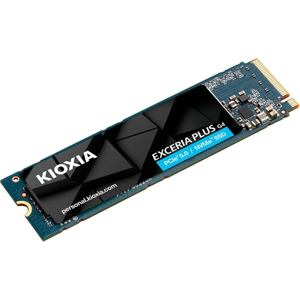 KIOXIA EXCERIA Plus G4 2TB SSD PCIe 5.0 NVMe Gen5 interne SSD (2 TB) M,2" 10000 MB/S Lesegeschwindigkeit, 8200 MB/S Schreibgeschwindigkeit, PCIe 5.0, NVMe 2.0c, BiCS FLASH, HMB-Technologie