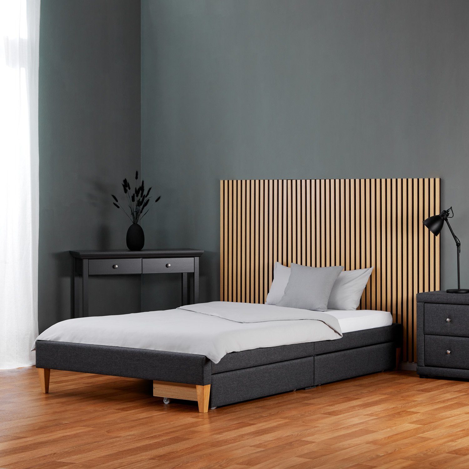 Homestyle4u Polsterbett 90x200 oder 140x200 Grau günstig online kaufen