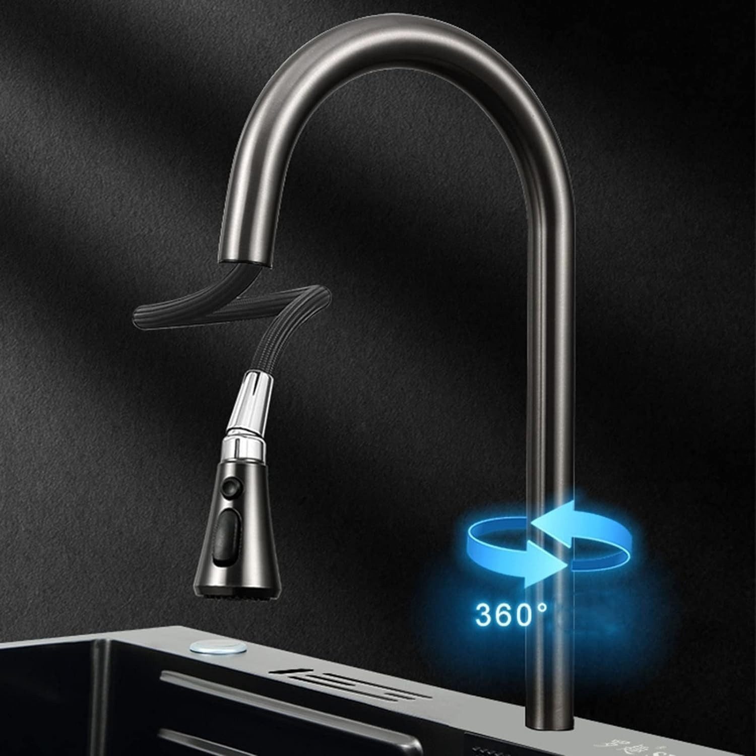 Faizee Home Edelstahlspüle Neom Edelstahlspüle & Nano in Silber, Gold, Schwarz – 4 Modelle, 75/20.5 cm – Bild 4 von 5