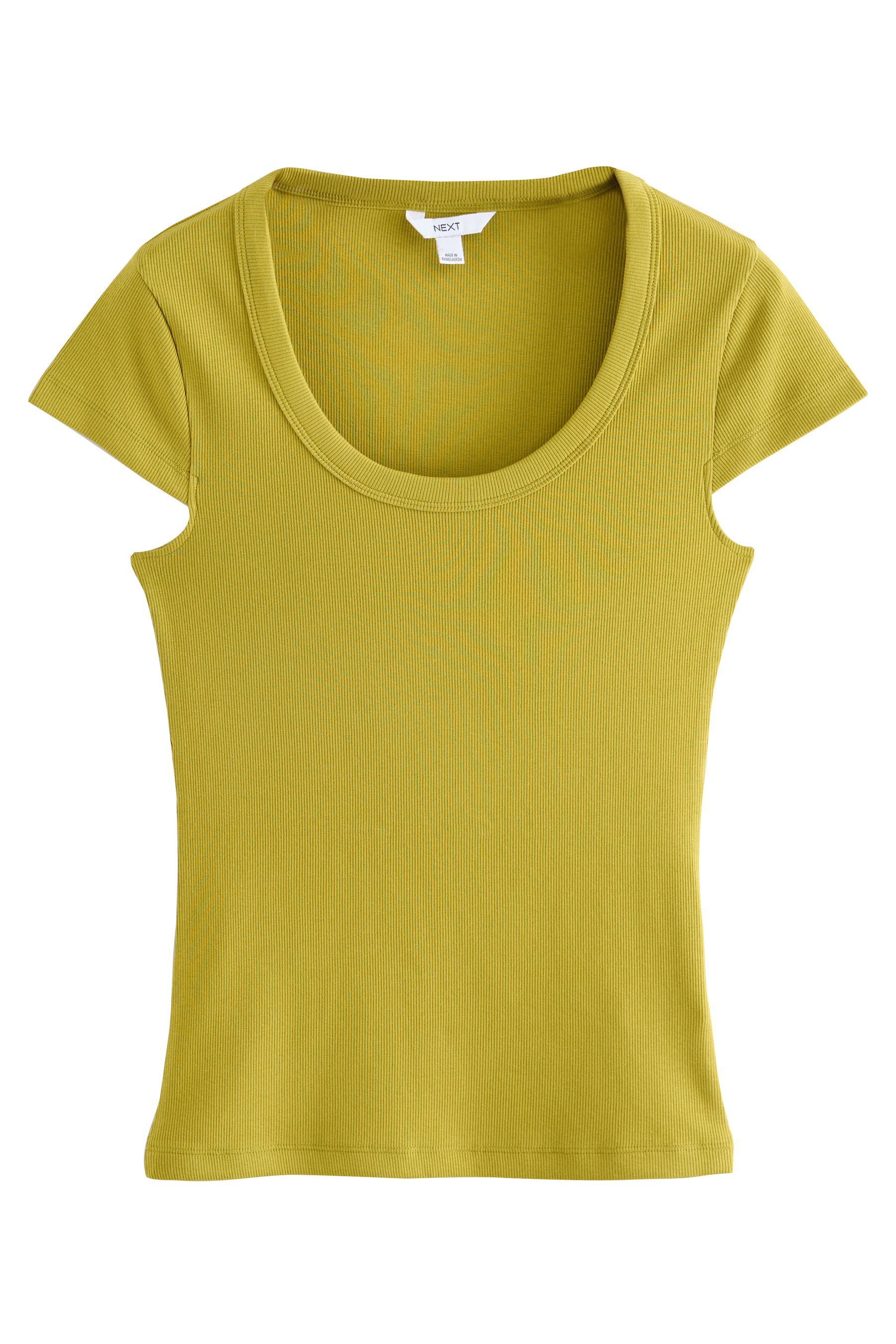 Next T-Shirt Hochwertiges geripptes Top mit U-Ausschnitt (1-tlg) günstig online kaufen