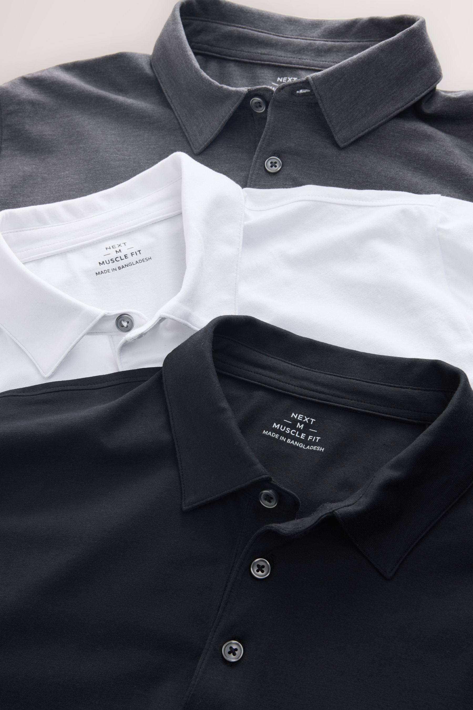 Next Poloshirt 3er-Pack Kurzarm-Poloshirts aus Jersey (3-tlg)