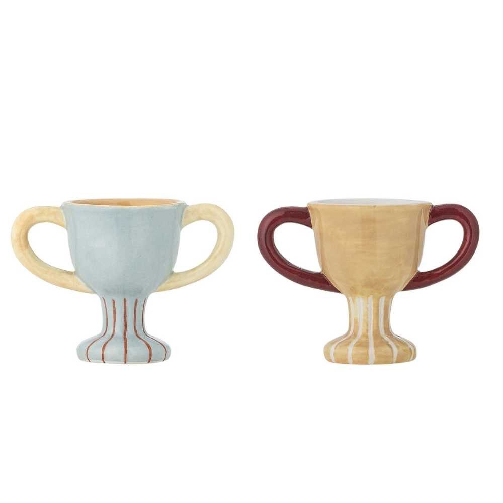 Bloomingville Eierbecher Bloomingville Eierbecher TROPHY Pokal mit Henkeln 2er Set