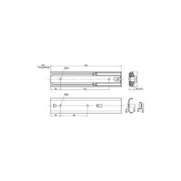 SO-TECH® Auszug Vollauszug 80 kg 250 - 1200 mm KV1-80-H53-SC Soft-Close von JUNKER (2 St)