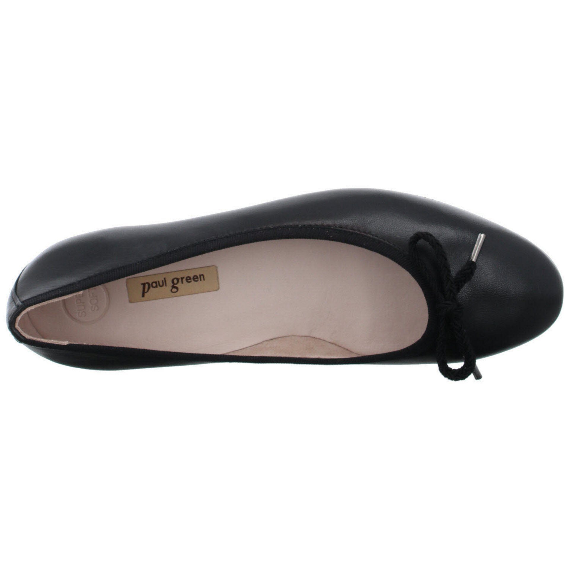 schwarz Flats Bequem Green Ballerina Paul dunkel Ballerina Ballerinas Schuhe Glattleder