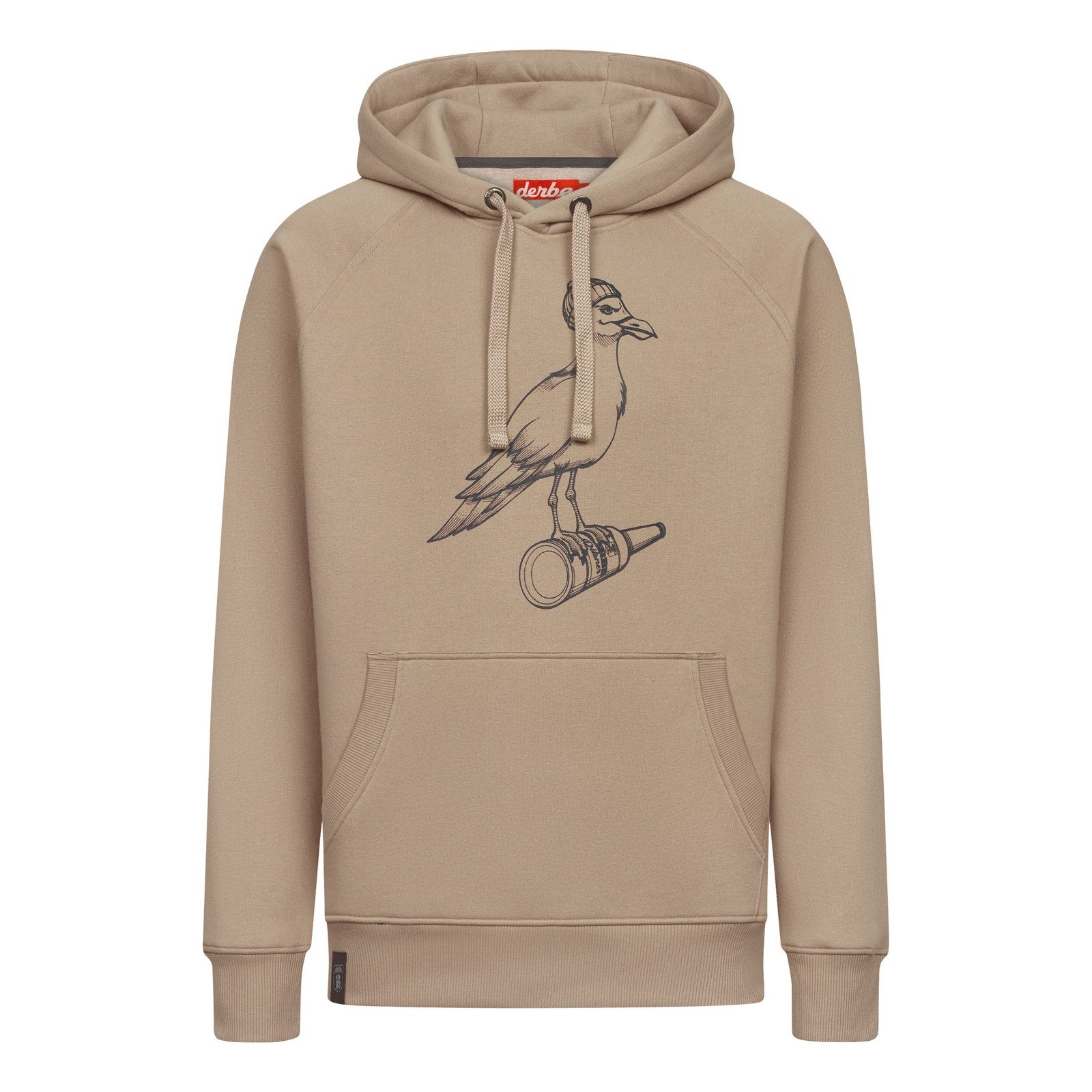 Derbe Hoodie Sturmmöwe Mono mit Tunneltasche und Möwenprint