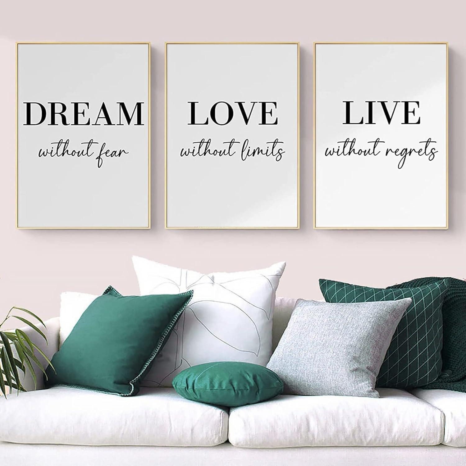 Trayosin Poster 3er Premium Schwarz Weiß Wand Kunst Bilder ohne Rahmen 50x7 günstig online kaufen