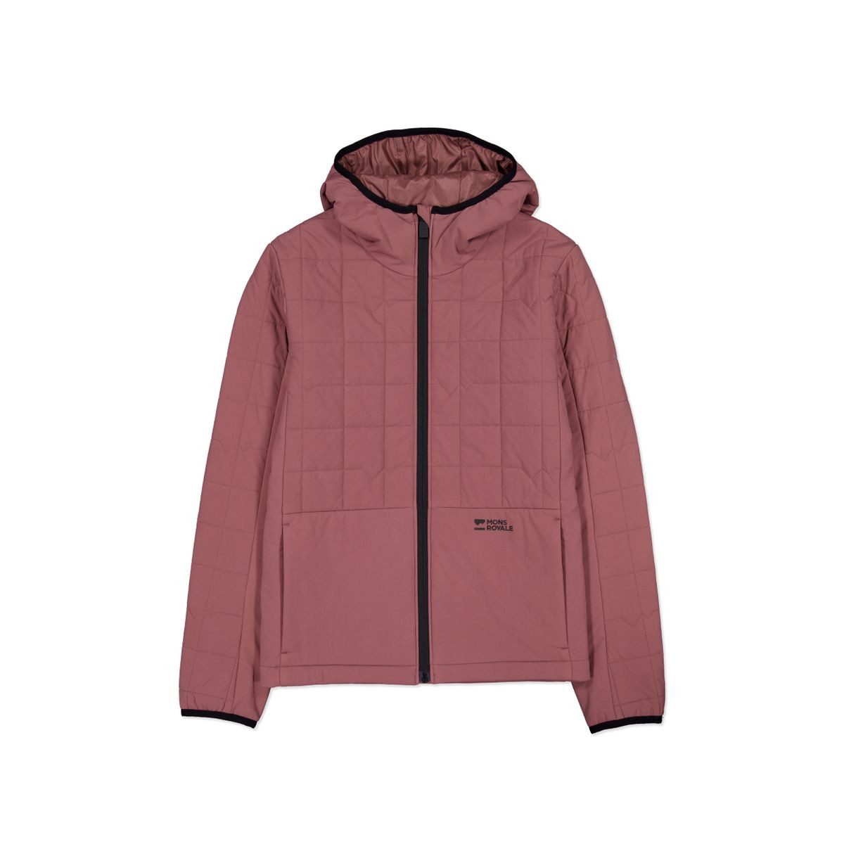 Mons Royale Outdoorjacke Womens Canyon Merino Insulated Hooded Jacket Stilvolle und funktionale Jacke mit 100% Merinowoll-Isolierung