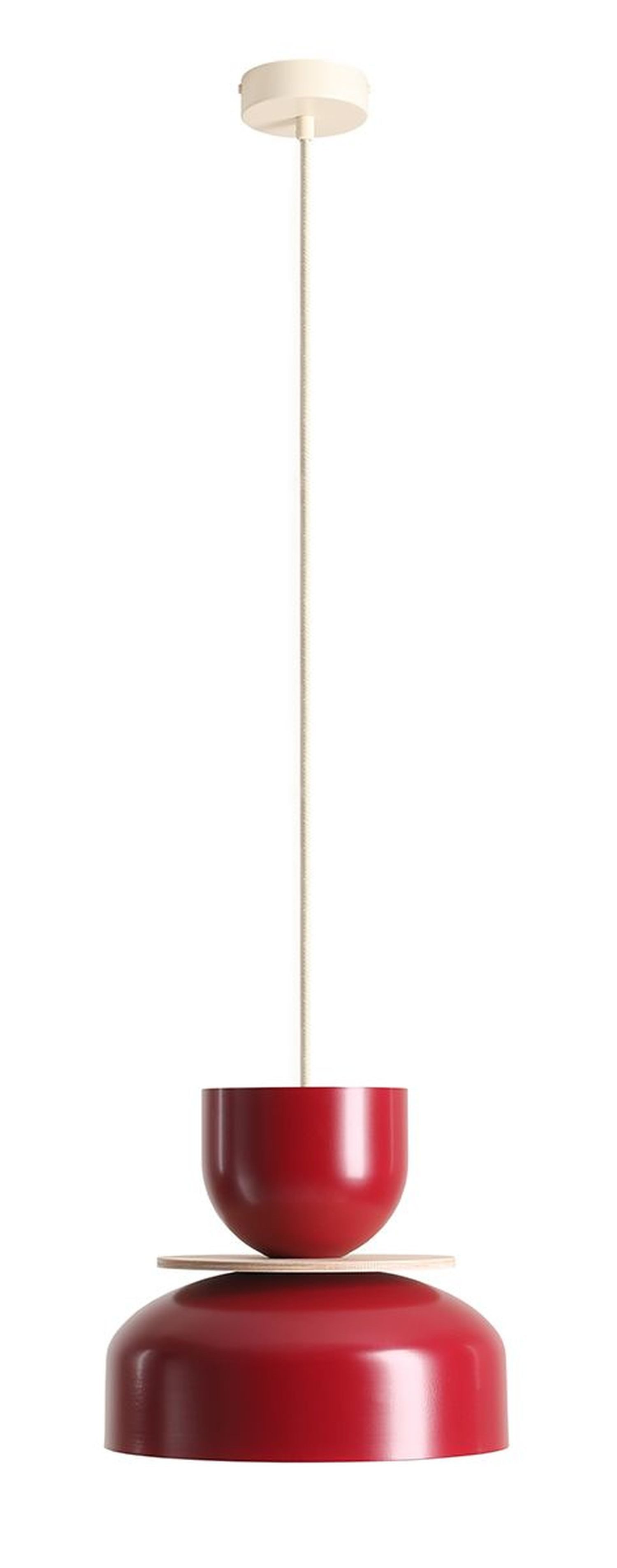 Licht-Erlebnisse Pendelleuchte RIMO, ohne Leuchtmittel, Metall E27 D: 30 cm rund H: max. 230 cm Rot Modern