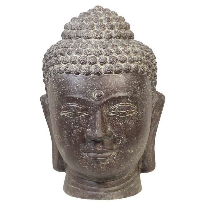 Oriental Galerie Dekofigur Buddha Kopf Gartenfigur aus Lavastein 70 cm (1 St) traditionelle Herstellung in Handarbeit im Ursprungsland