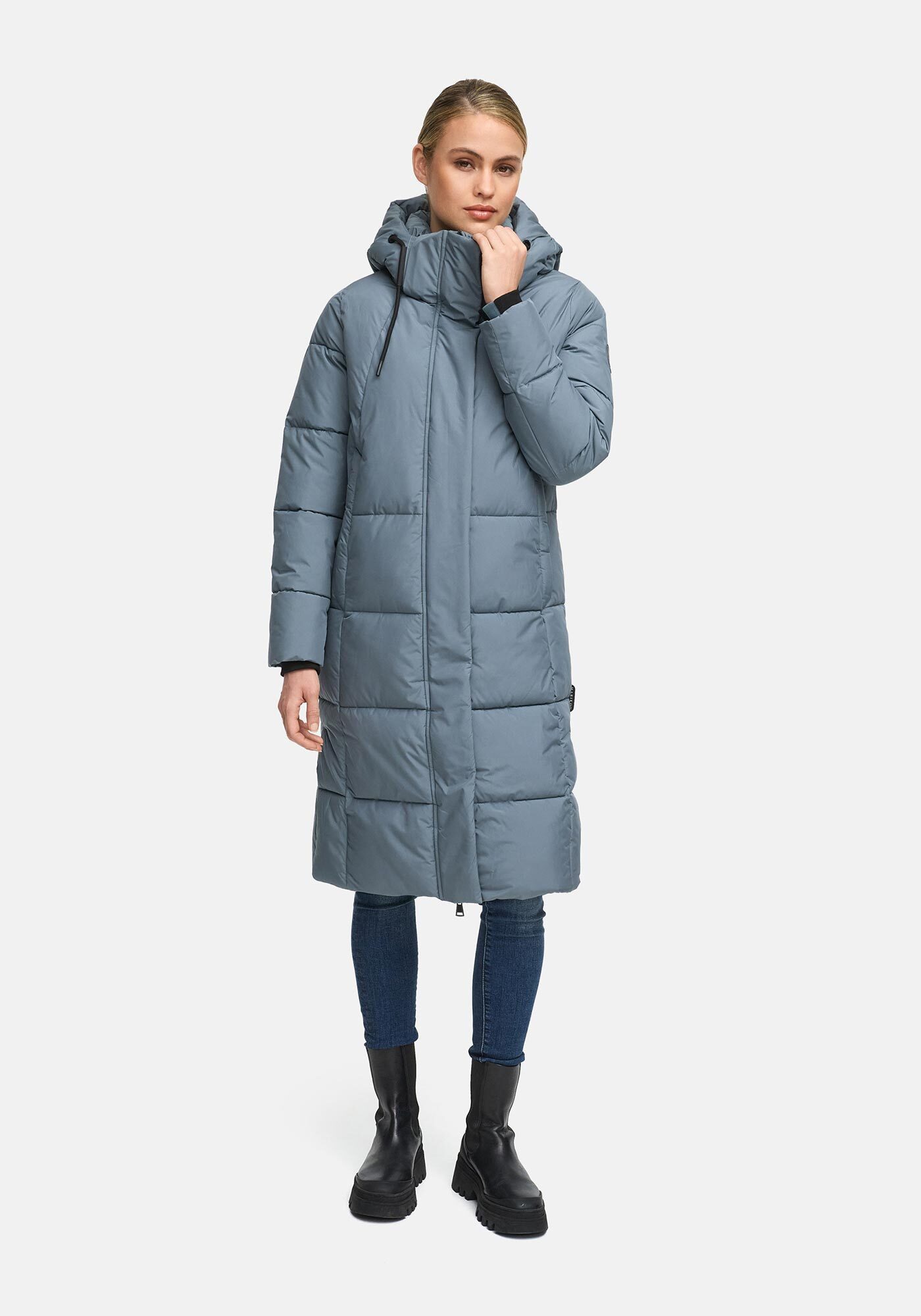 Marikoo Winterjacke Chumanii Warmer Wintermantel mit langem Schnitt für kalte Tage.