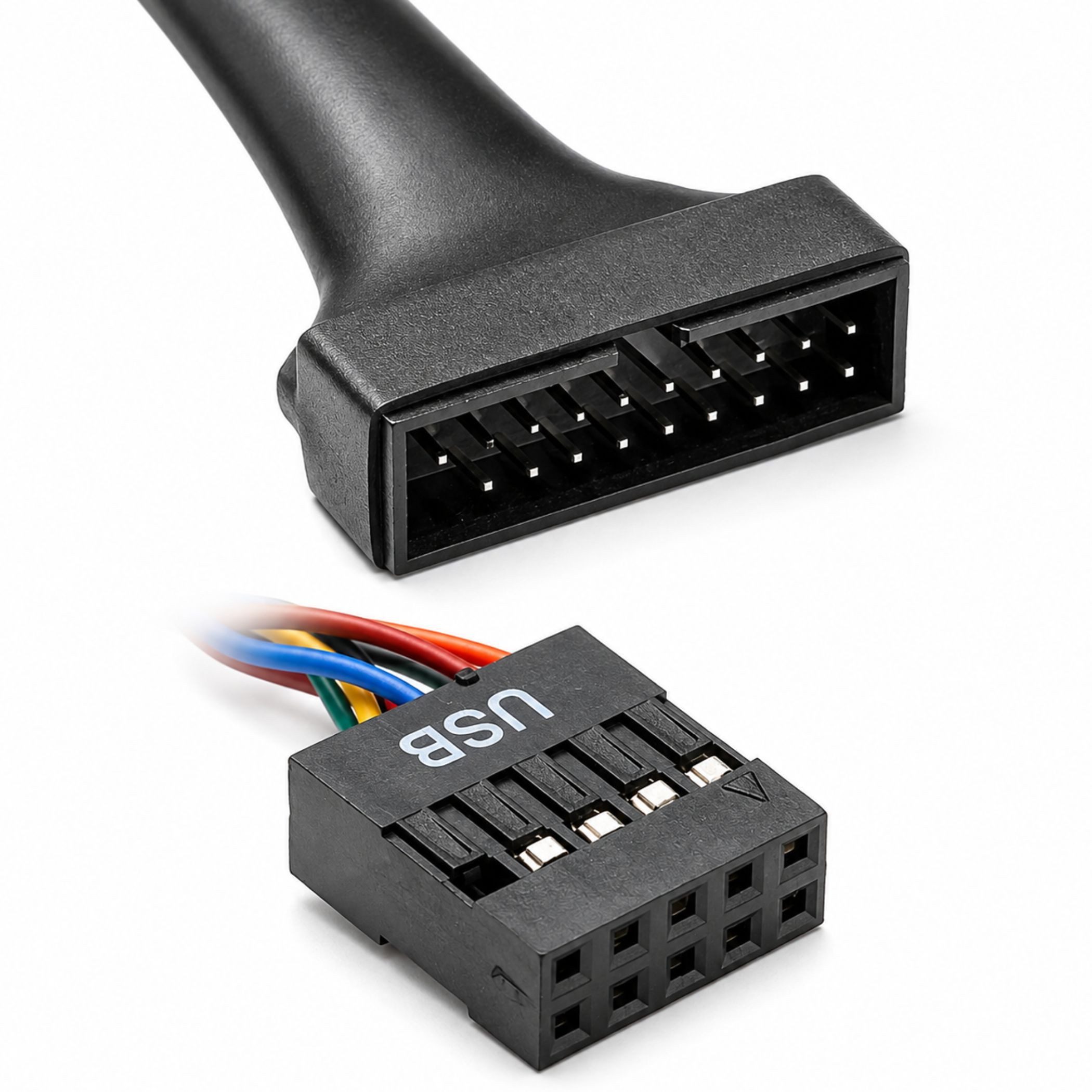Bolwins H62 USB 3.0 20pin Stecker auf USB 2.0 9pin Motherboard Buchse Kabel PC Computer-Kabel, USB 2.0 9-Pin Stecker, interner Mainboard-Header, USB 3.0 20-Pin  – Bild 2 von 5