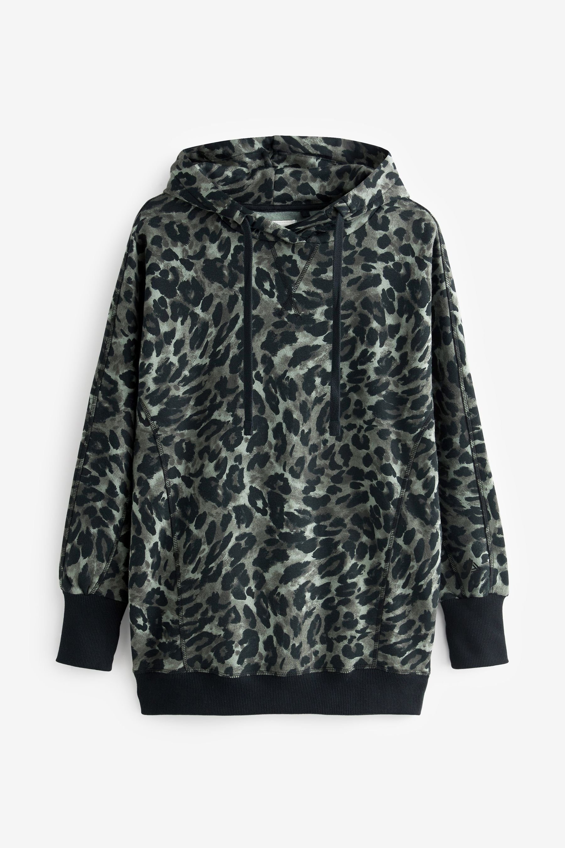 Next Kapuzensweatshirt Langes Kapuzensweatshirt (1-tlg) Khaki Animal Print