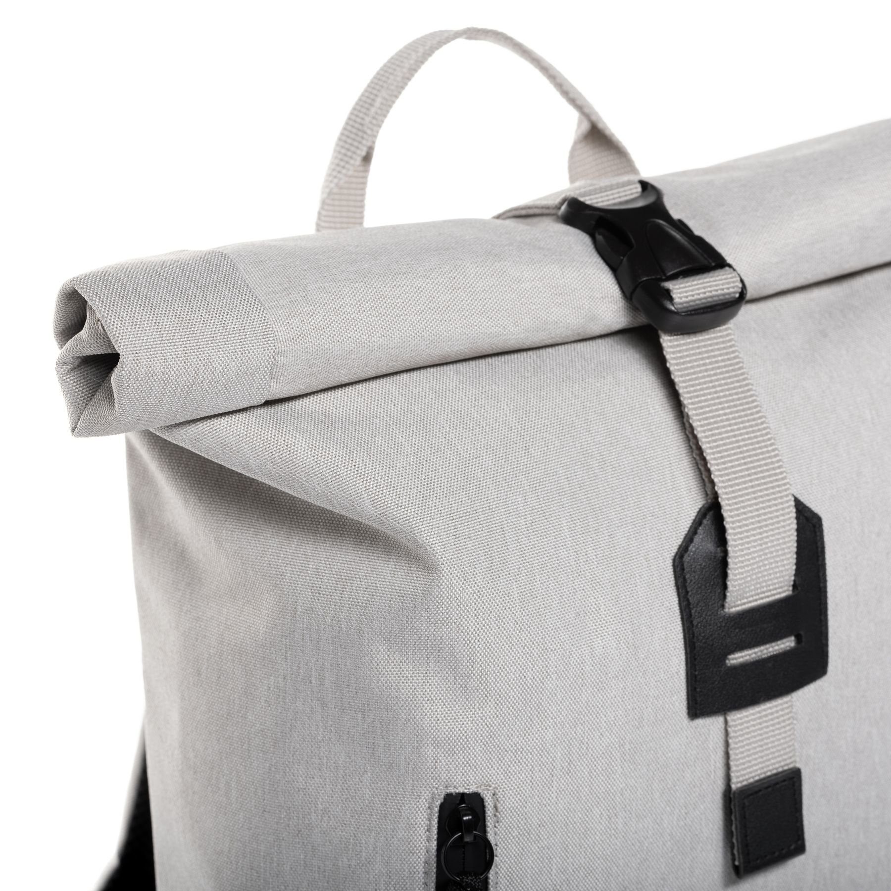 SONS OF ALOHA Rucksack RollTop Rucksack Damen schön flach extra Laptop-Hülle, City-Rucksack dünn als Fahrrad-Rucksack, Daypack für Damen, off-white
