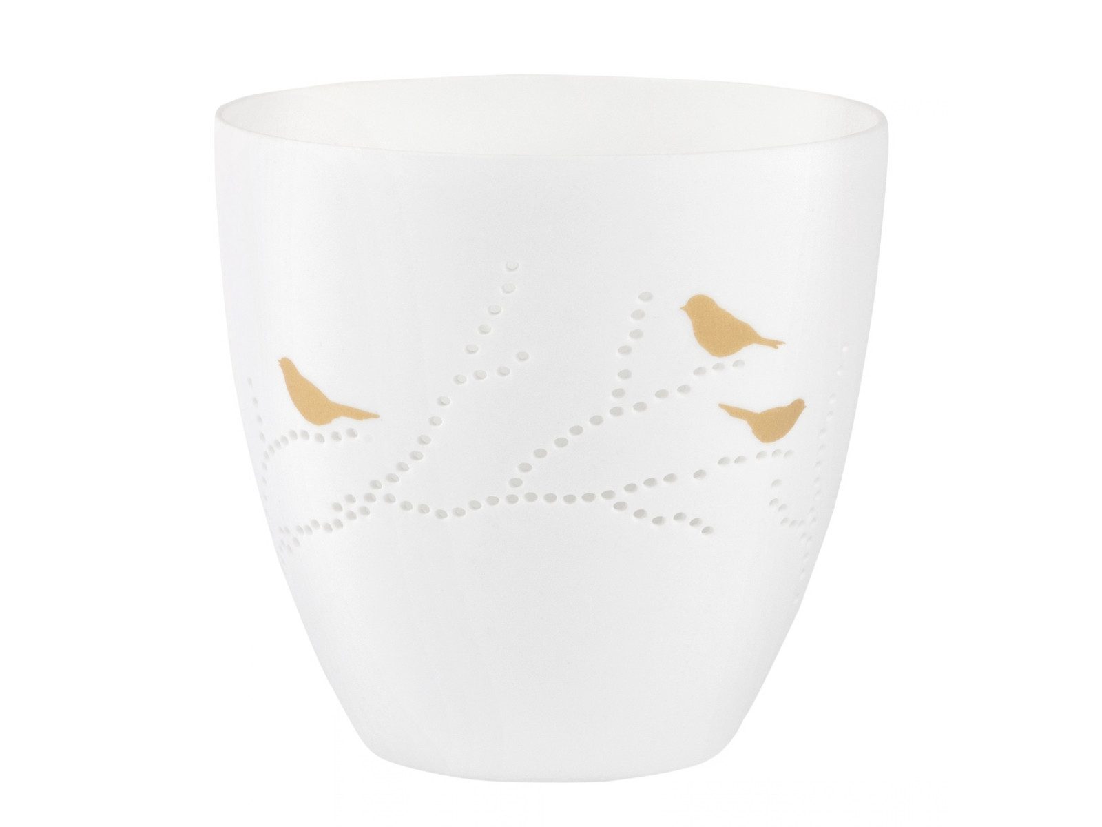 räder design stories Teelichthalter Poesielicht Vögel weiß 9cm