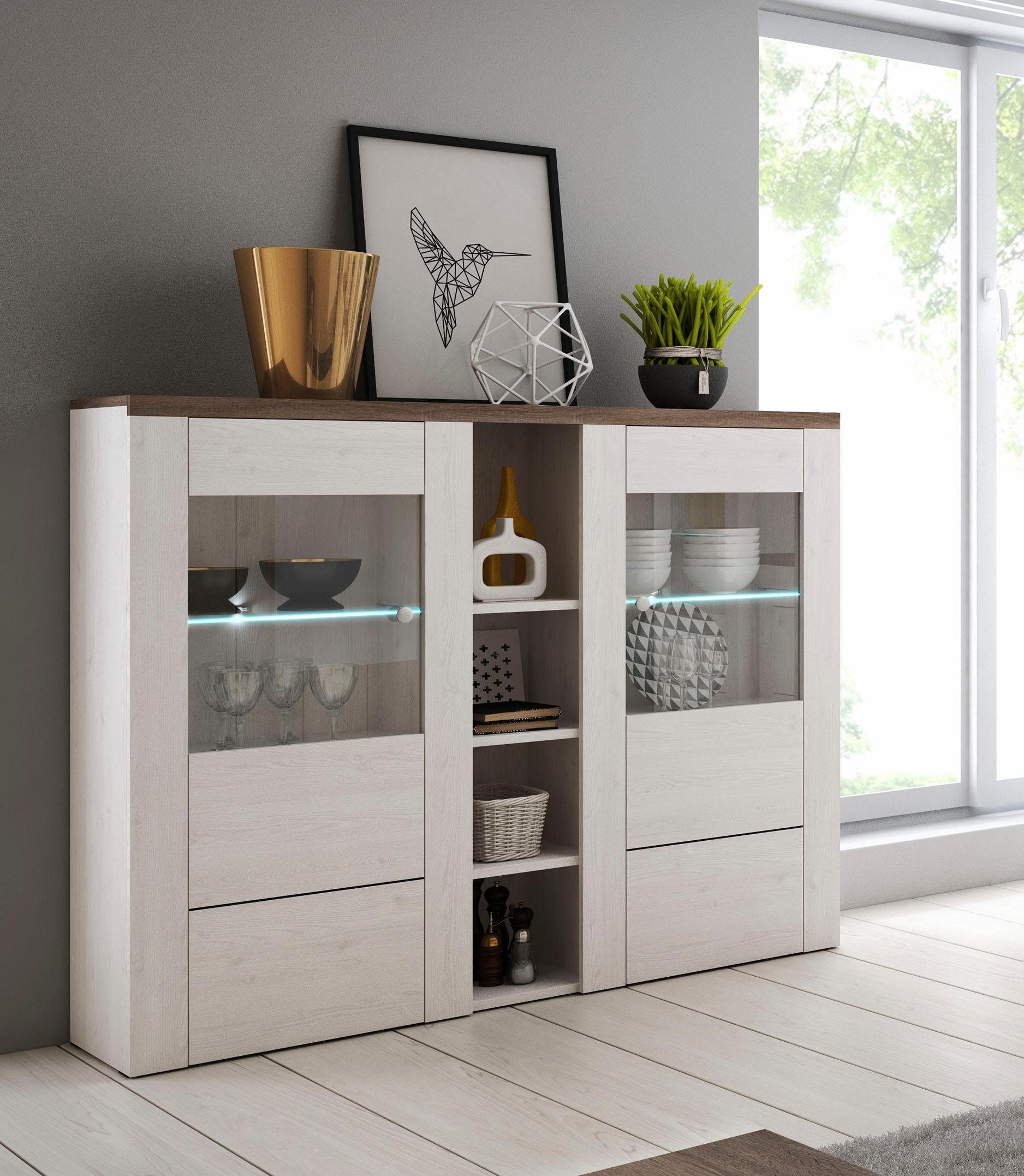 Home affaire Highboard Larona, zeitlose Hochkommode mit 2 Türen, Türkommode günstig online kaufen