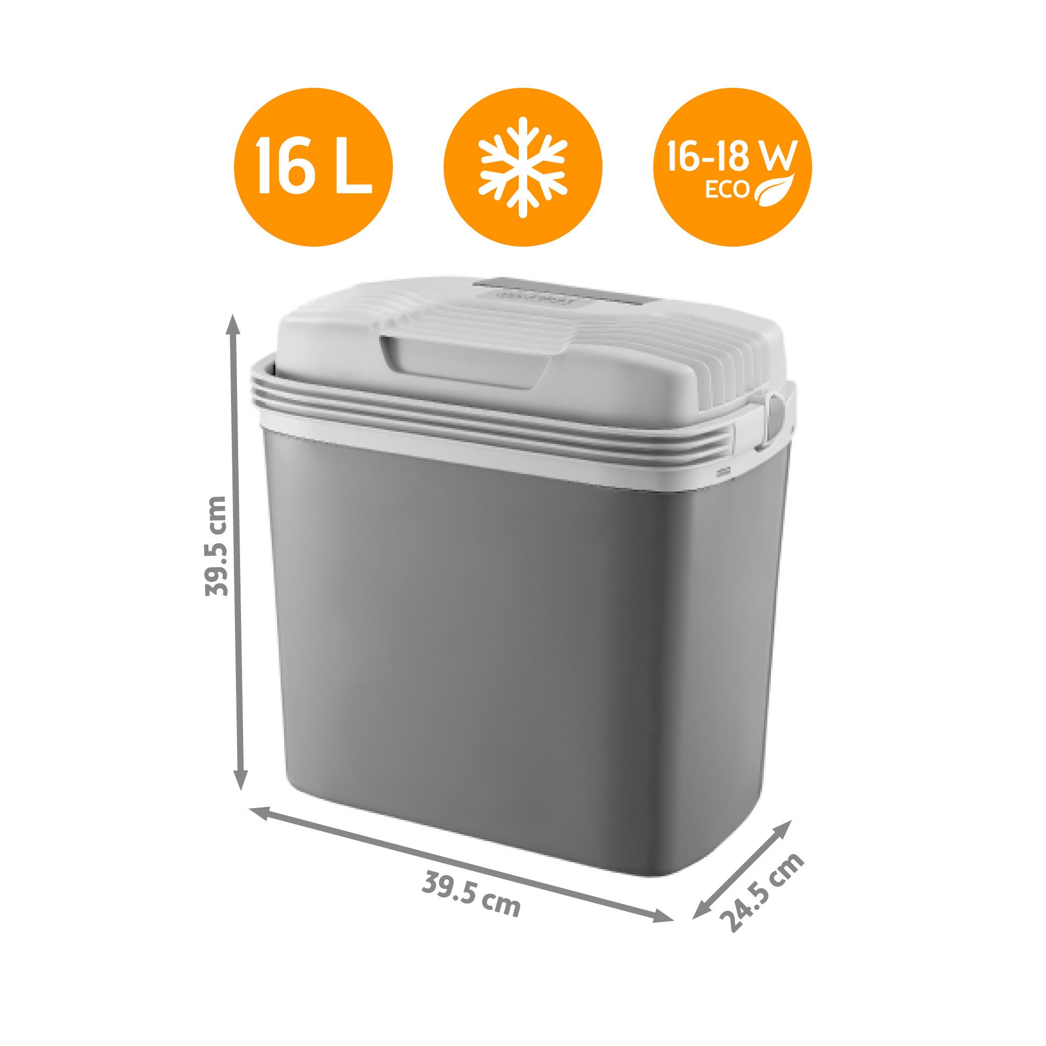 TZS FIRST AUSTRIA Elektrische Kühlbox 16L, Kühlbox, 12V /230V Anschluss, 12-V-Stecker fürs Auto, für Camping, Festivals, Reisen, mit Kühl- und Warmhaltefunktion