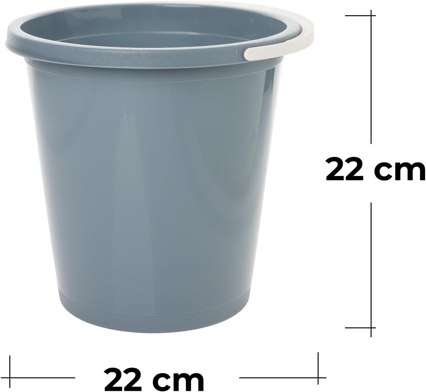 Centi Liter, Kunststoff Putzeimer 3er 3 x EU 22H Kapazität: 22B Produziert Stabiler x Lebensmittelechter in Farben, ohne 5 in 5 cm Wassereimer Putzeimer BPA, Set Liter), (22L