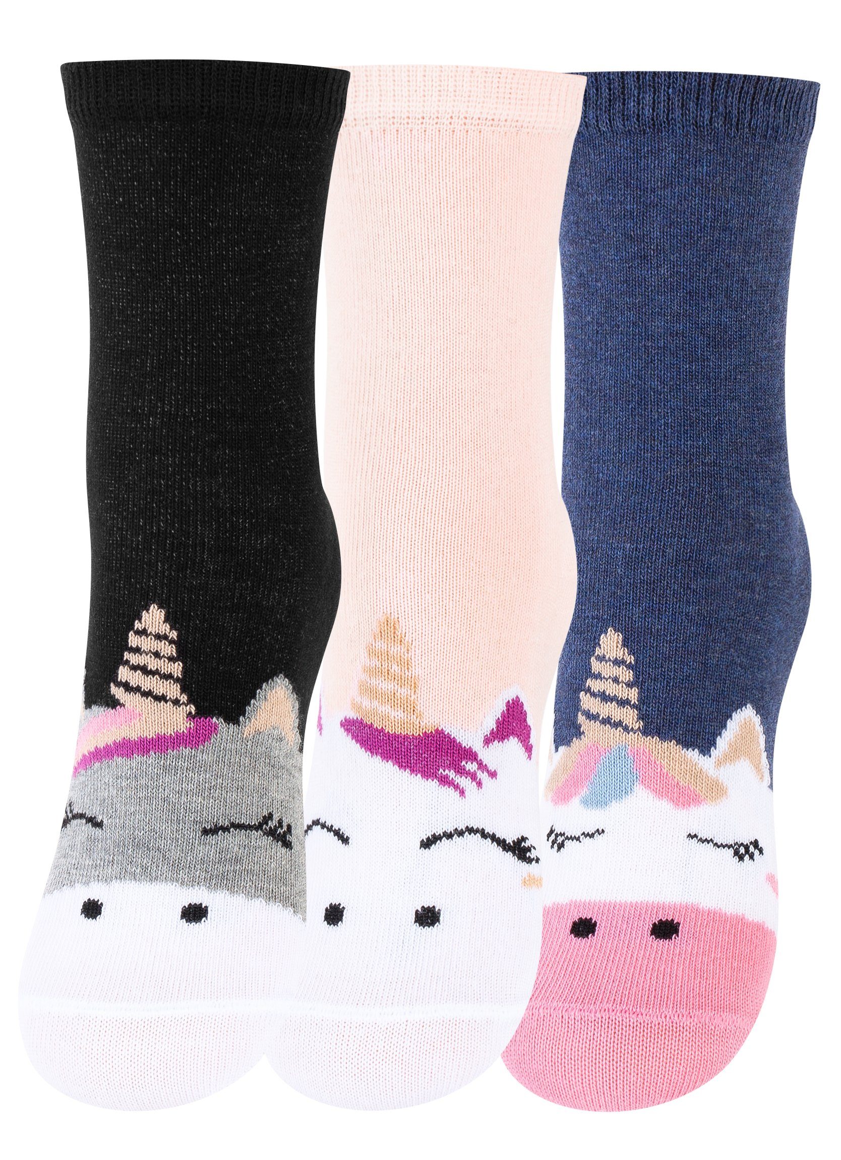 Cotton Prime® Socken (6-Paar) mit Einhornmotiv