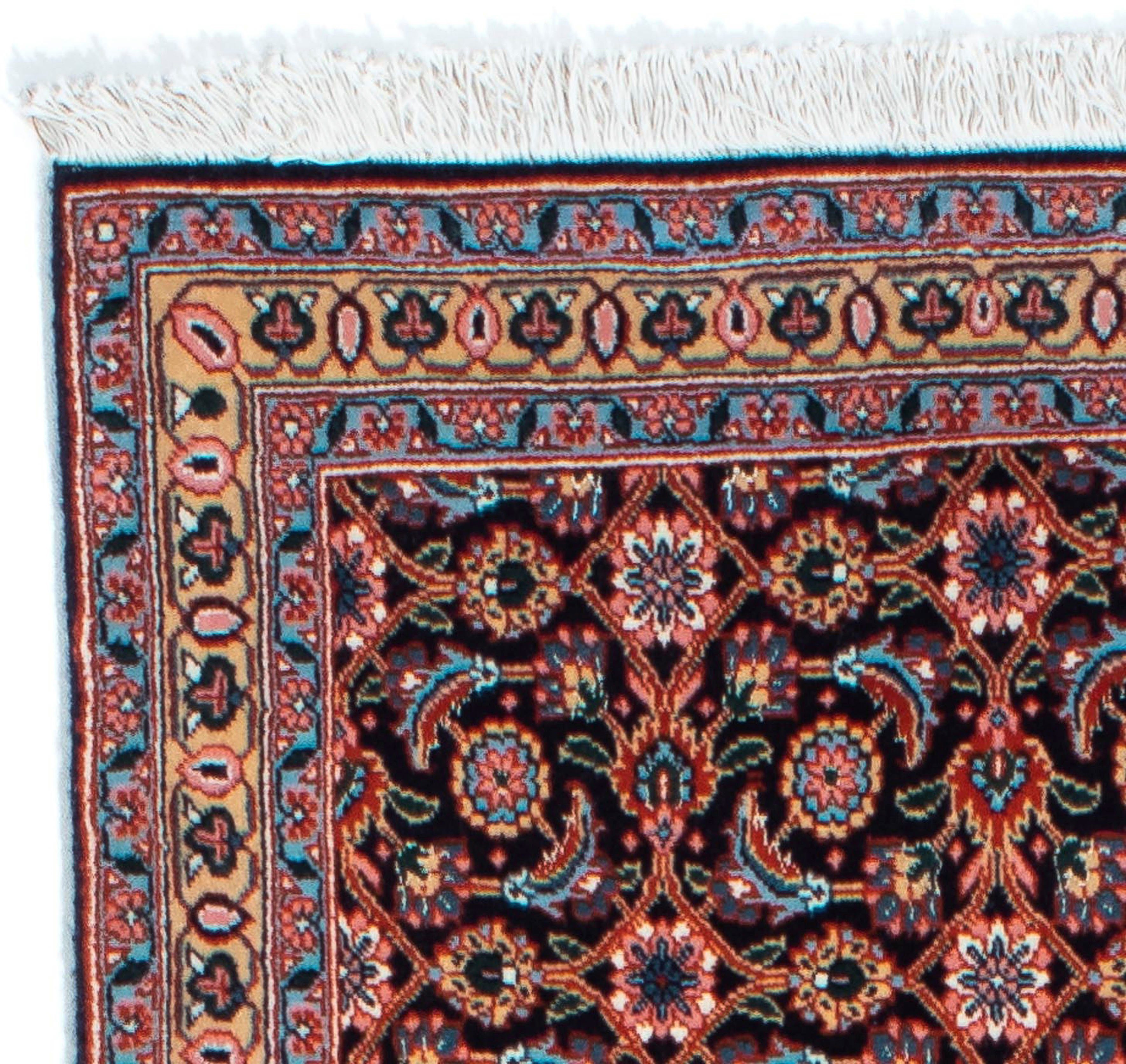 Orientteppich Perser - Täbriz mm, Handgeknüpft, dunkelblau, x rechteckig, Höhe: Wohnzimmer, morgenland, Zertifikat 10 cm Einzelstück mit 202 - - 67
