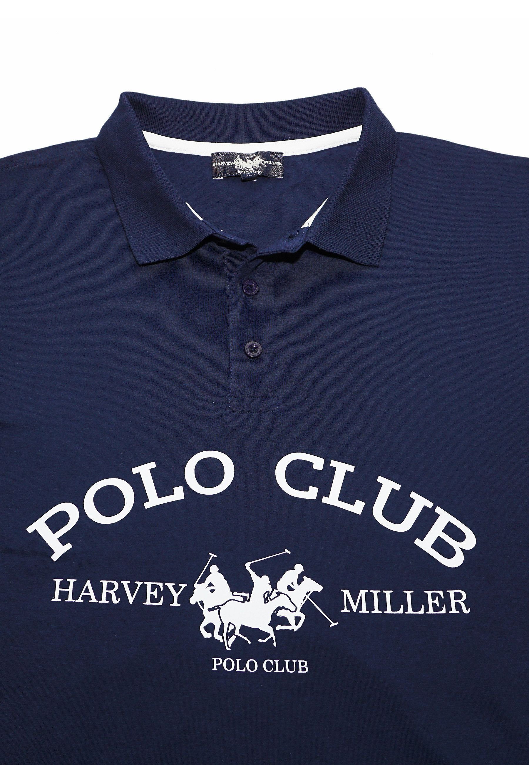 Harvey Miller Poloshirt Jersey (1-tlg) Shirt Polo Club dunkelblau Poloshirt
