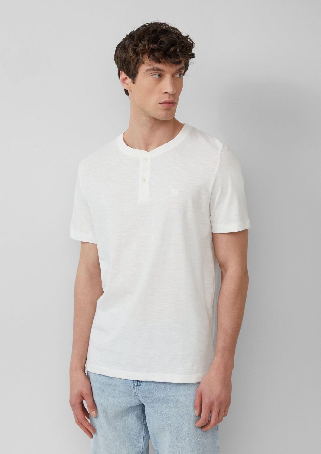 s.Oliver T-Shirt T-Shirt Henley-Ausschnitt, kurzarm, Flammgarn günstig online kaufen