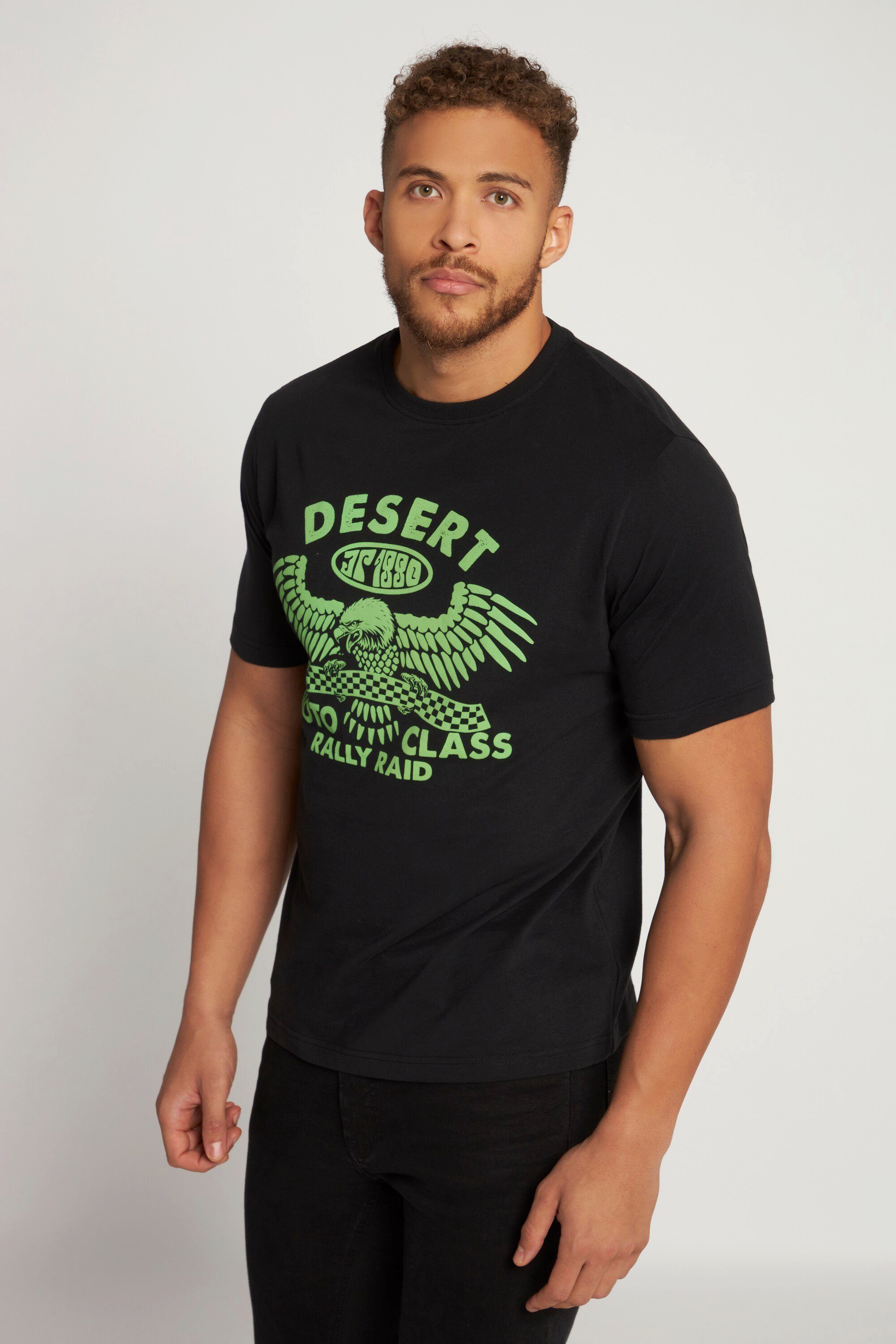 JP1880 T-Shirt T-Shirt Halbarm Desert Eagle Print Rundhals