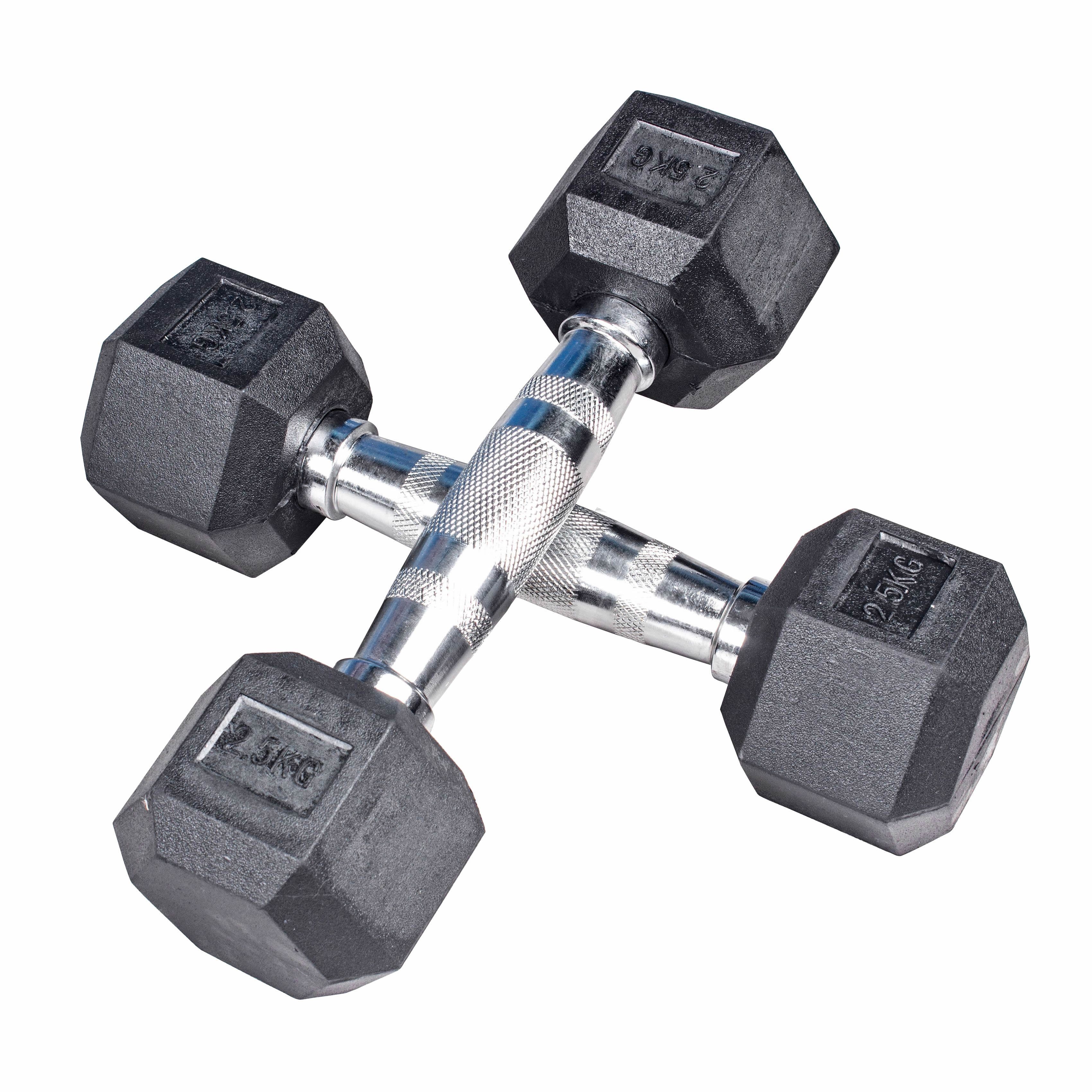 body coach Kurzhantel »Hexagon Hantel-Set 5 bis 30kg gummierte sechs-eckige  Gewichte Gusseisen verchromter